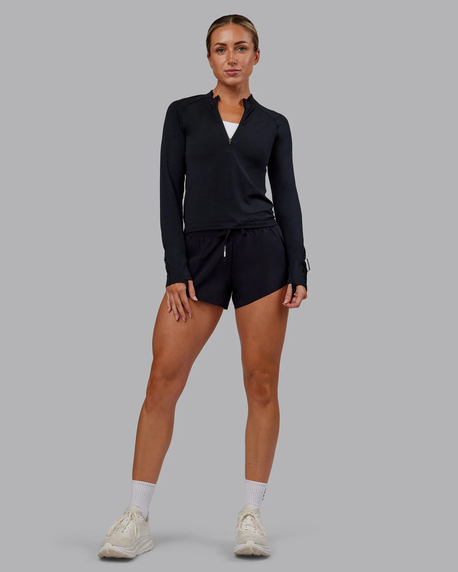 AeroFLX+ Long Sleeve Half Zip - Black Marl - Image 5