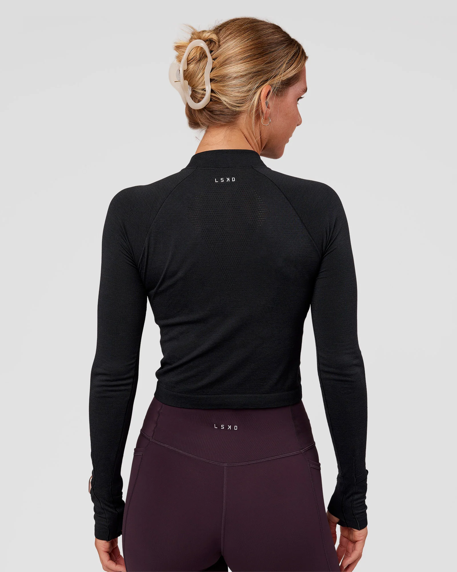 AeroFLX+ Long Sleeve Skimmer Half Zip - Black Marl - Image 3