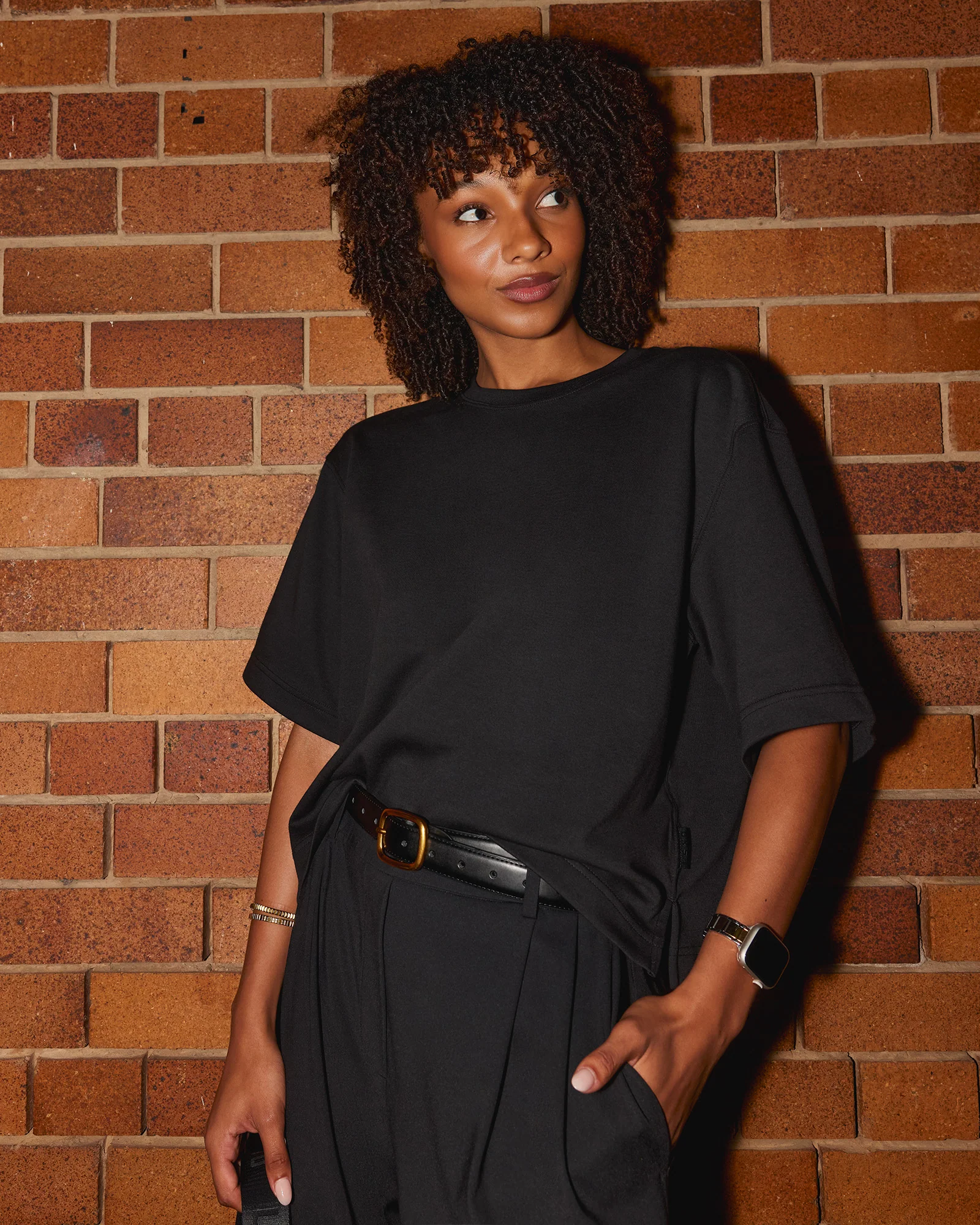 AfterDark ZeroCrease Cropped Tee - Black - Image 4
