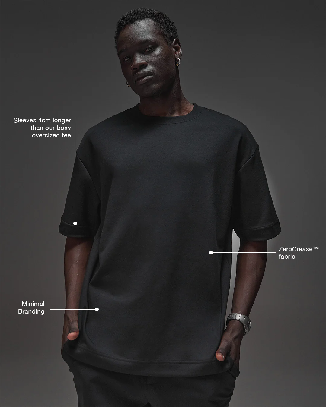 AfterDark ZeroCrease Oversized Tee - Black - Image 2