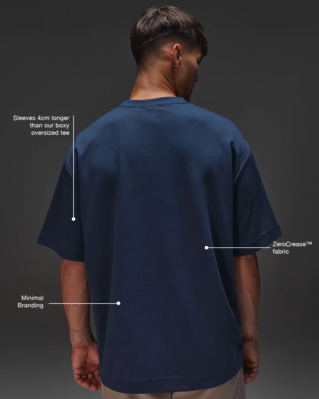 AfterDark ZeroCrease Oversized Tee - Future Navy - Image 2