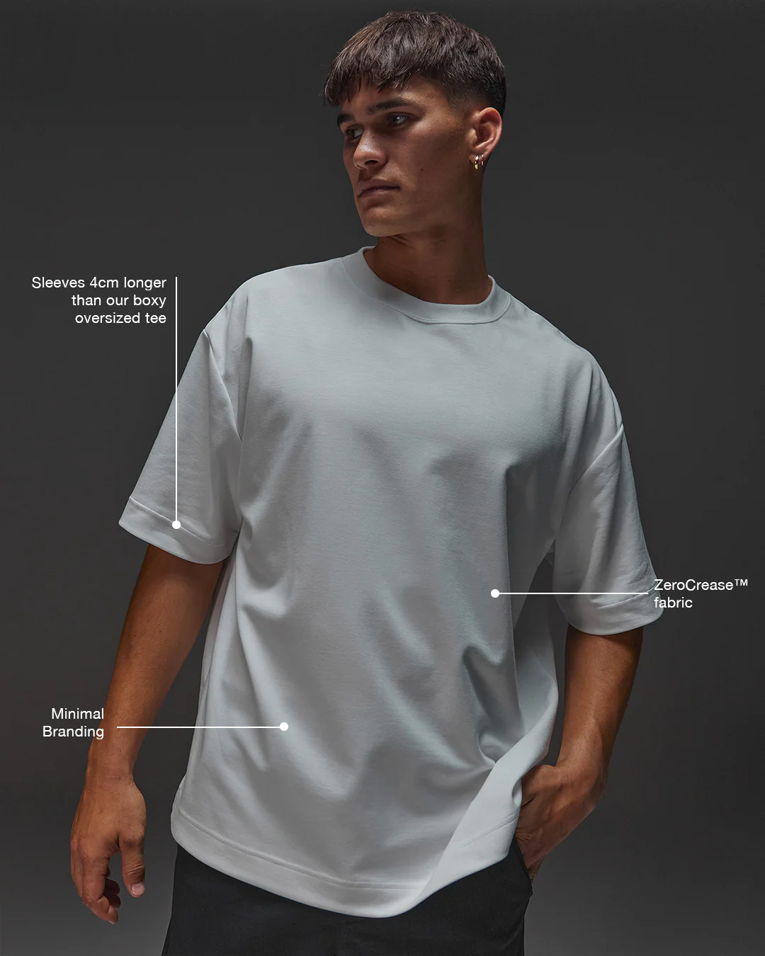 AfterDark ZeroCrease Oversized Tee - White - Image 2