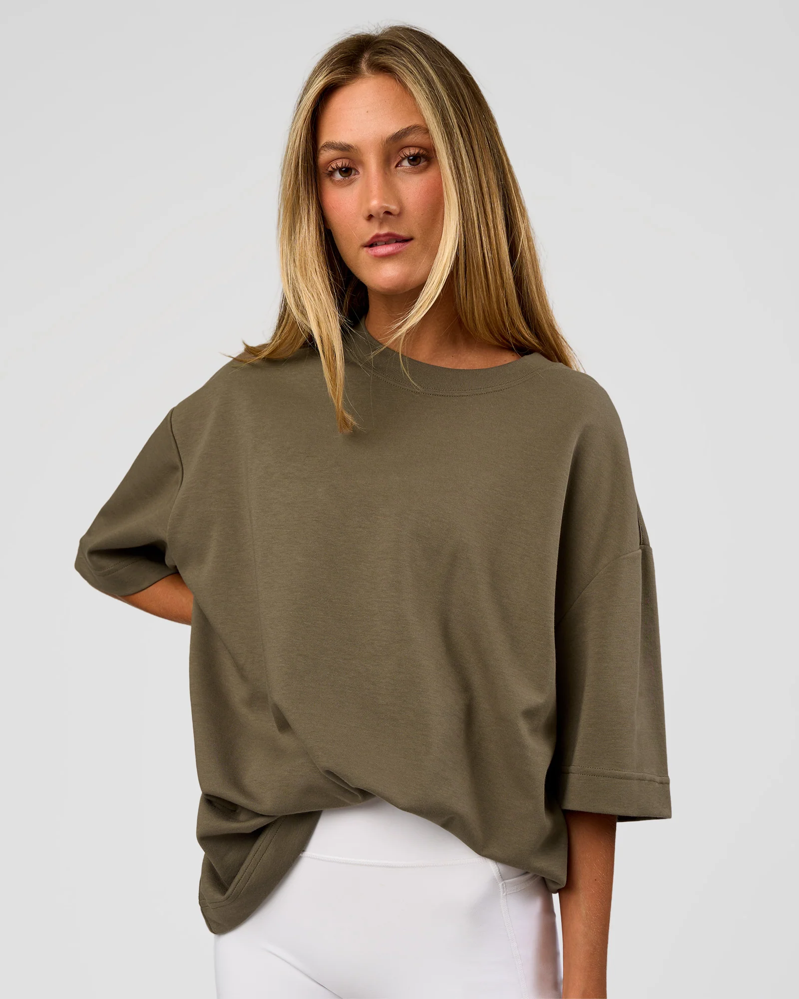 AfterDark ZeroCrease Oversized Tee - Walnut Grey - Image 5