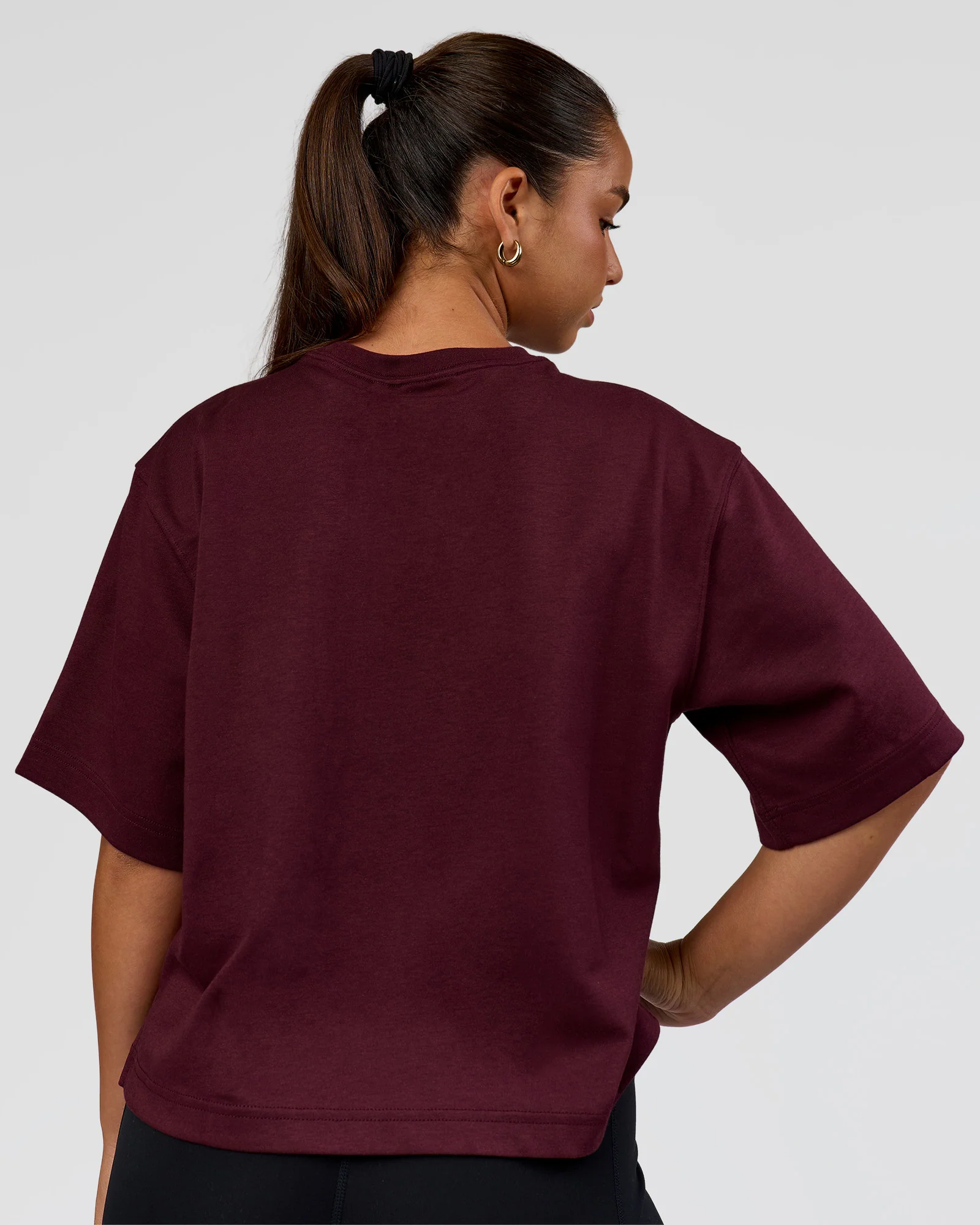 AfterDark ZeroCrease Cropped Tee - Cherry Lacquer - Image 5