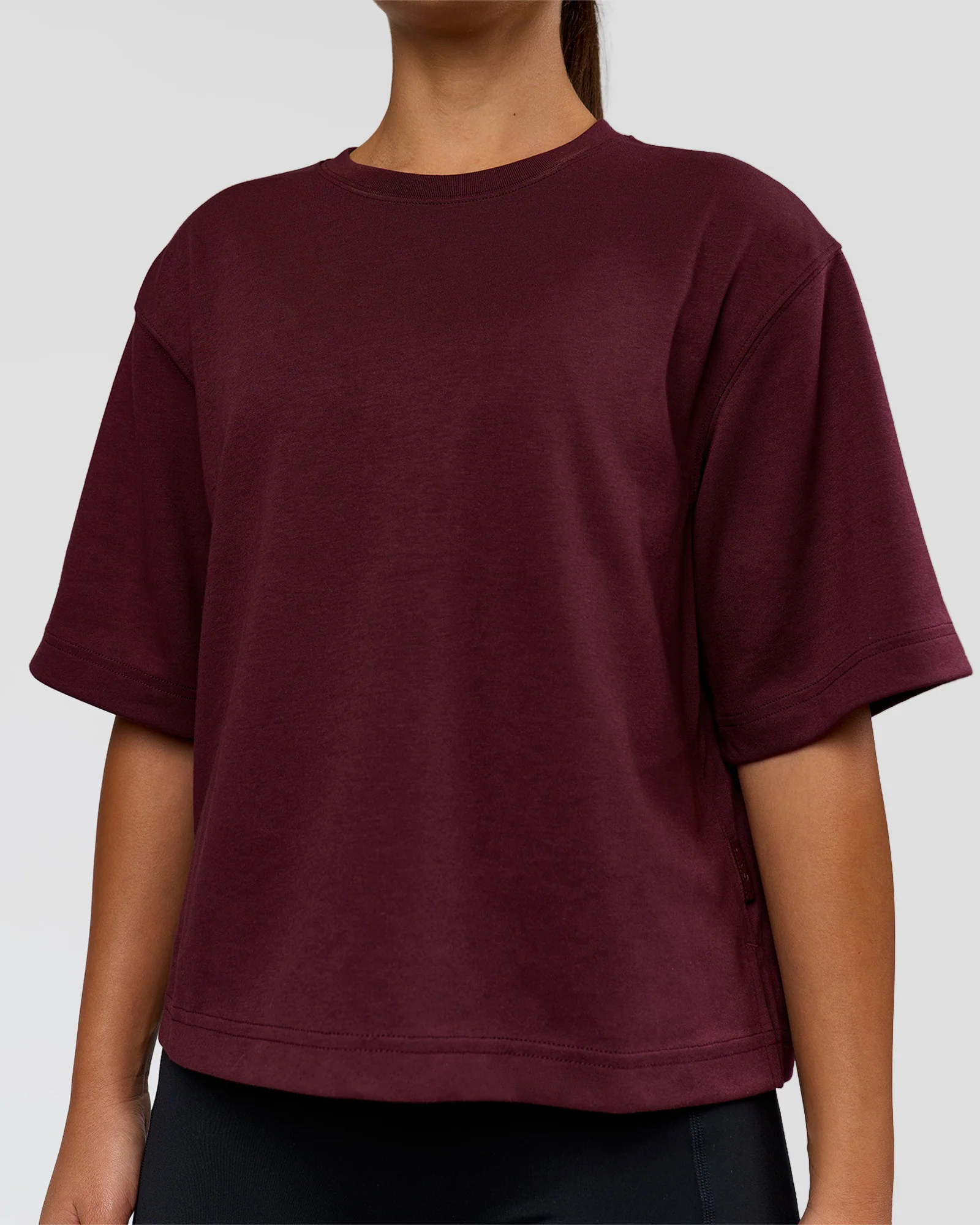 AfterDark ZeroCrease Cropped Tee - Cherry Lacquer - Image 7