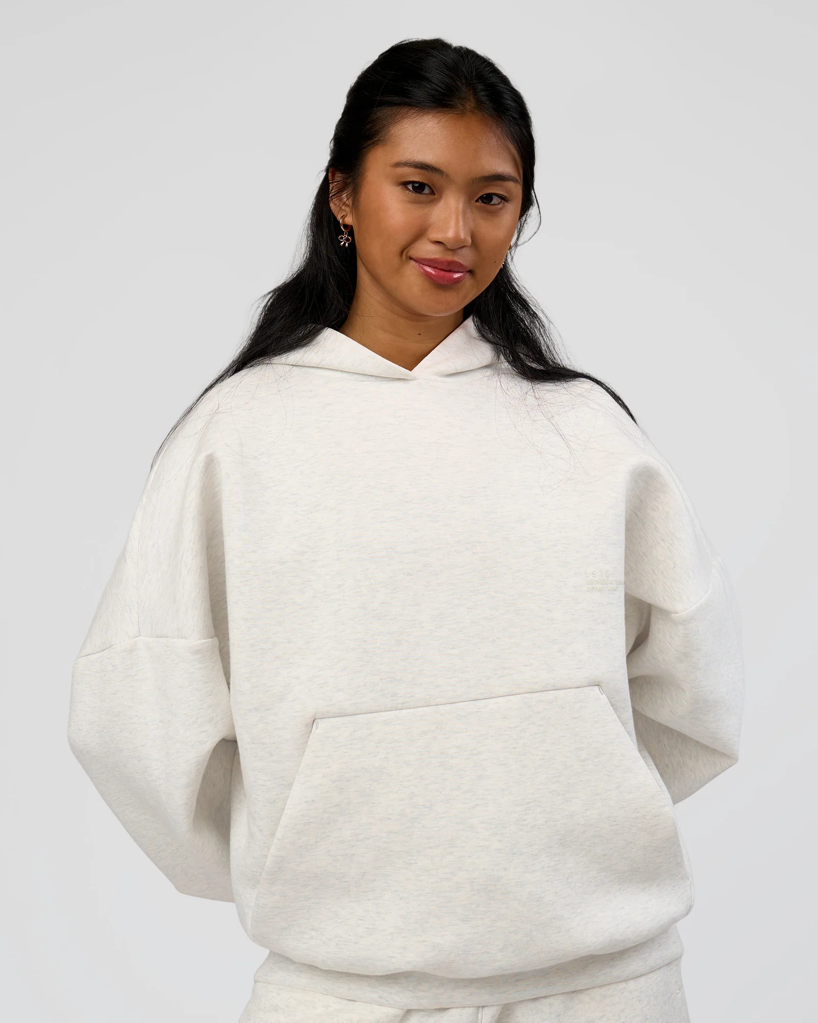 AfterDark ZeroCrease Oversized Hoodie - Silver Marl - Image 4