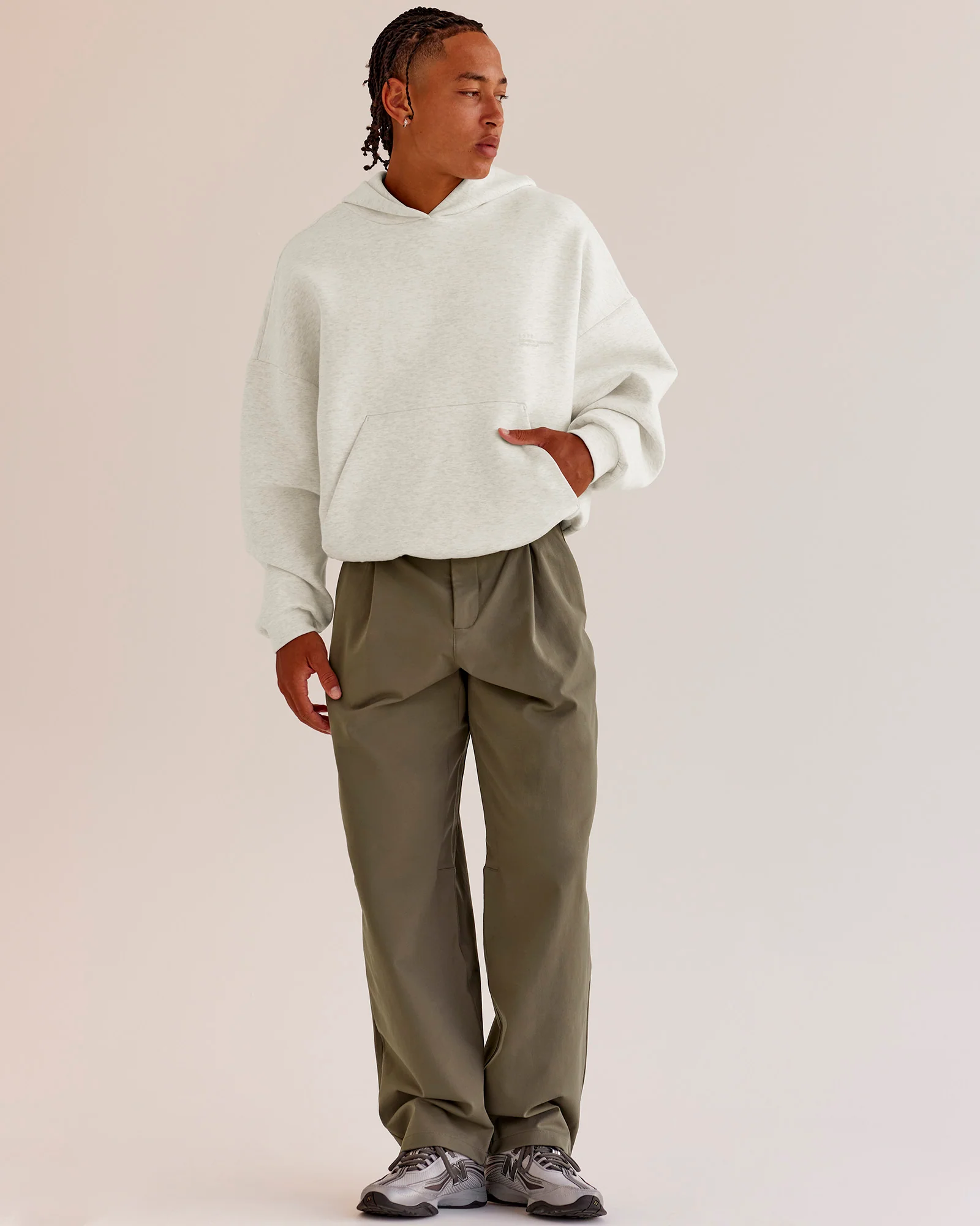 AfterDark ZeroCrease Oversized Hoodie - Silver Marl - Image 6