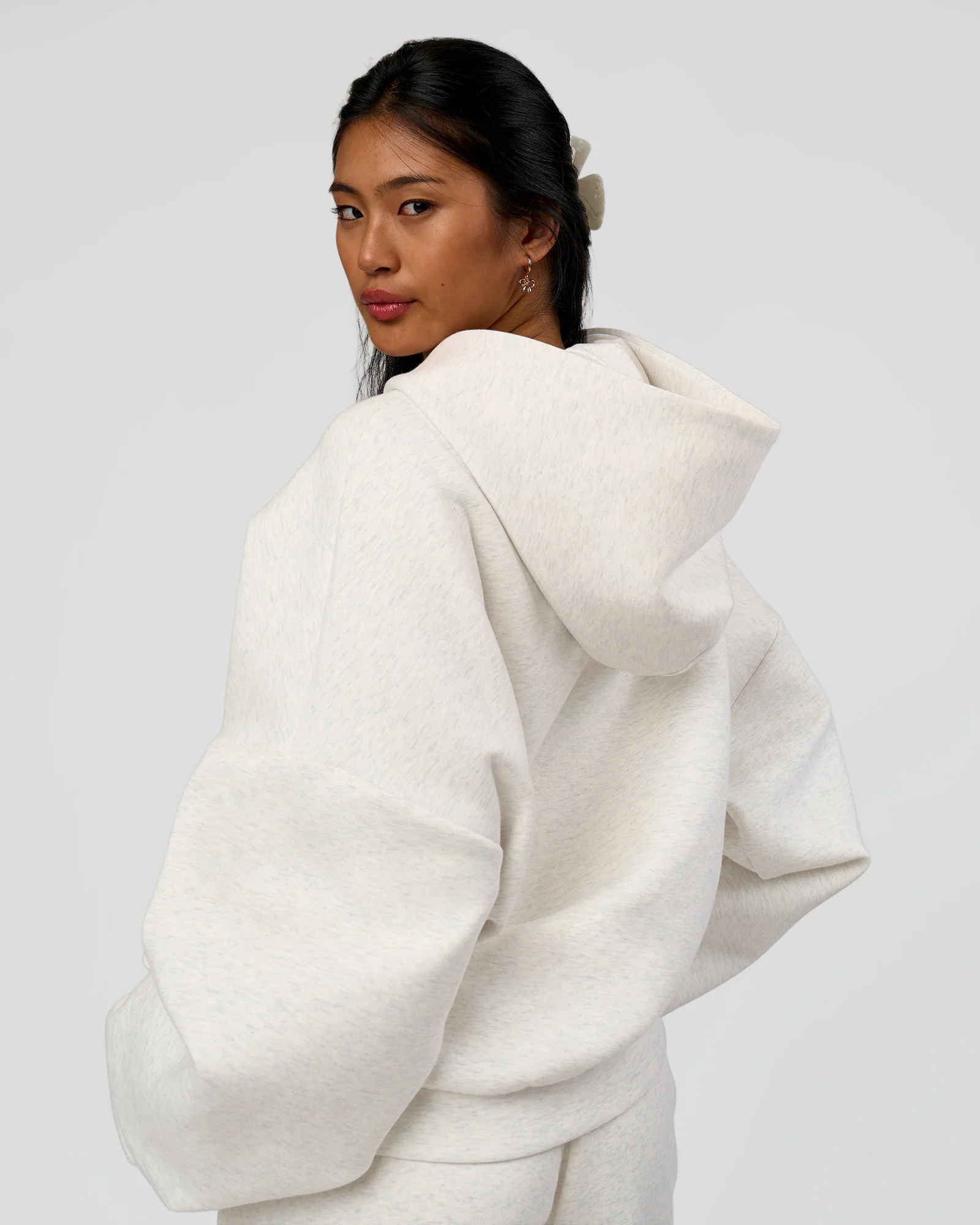 AfterDark ZeroCrease Oversized Hoodie - Silver Marl - Image 8