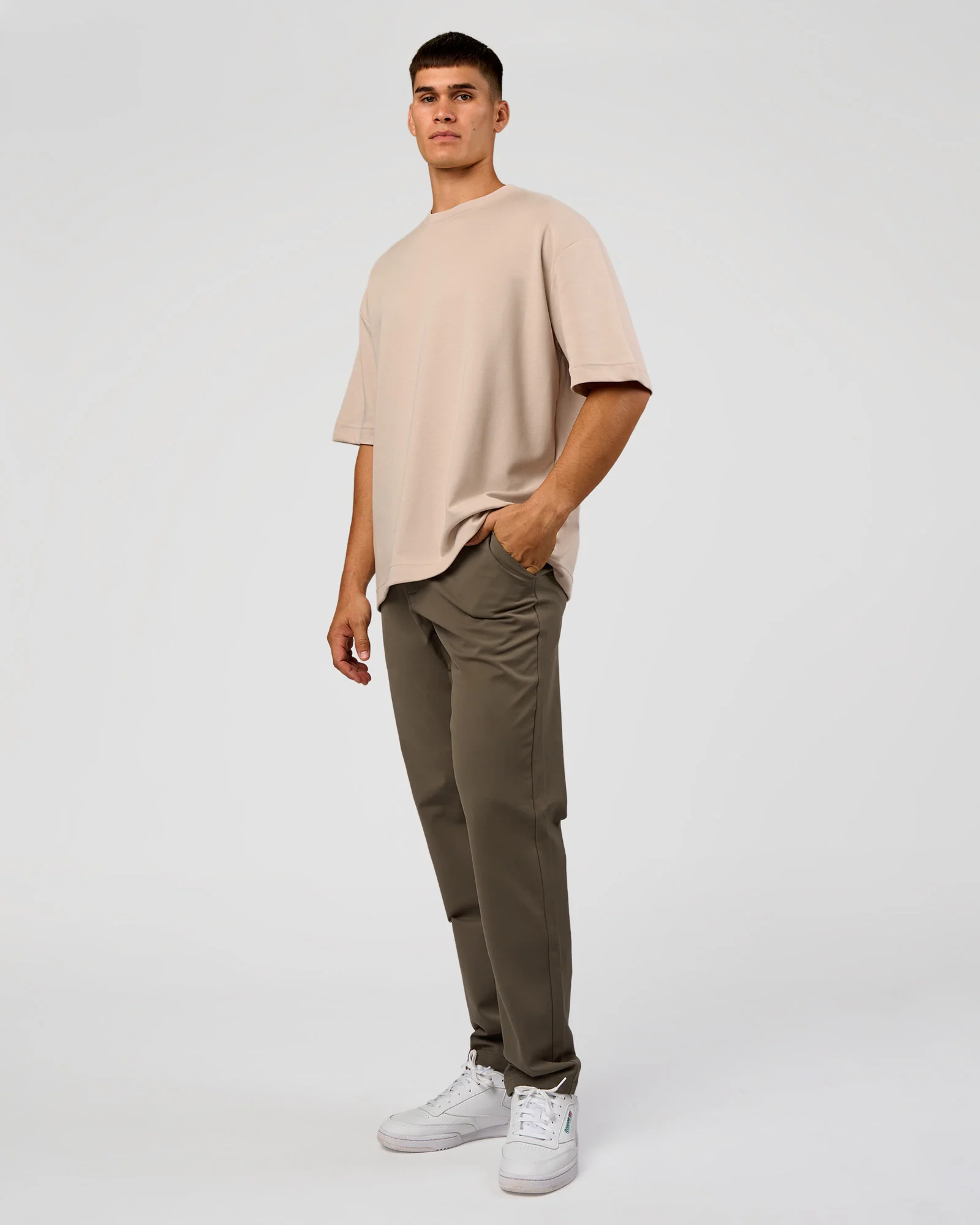 AfterDark ZeroCrease Oversized Tee - Shale Beige - Image 3