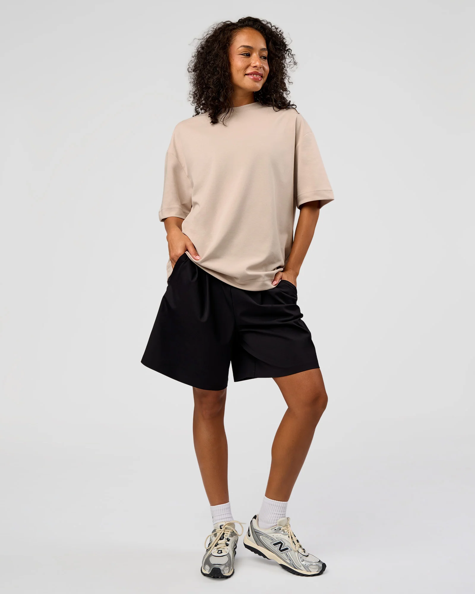 AfterDark ZeroCrease Oversized Tee - Shale Beige - Image 5