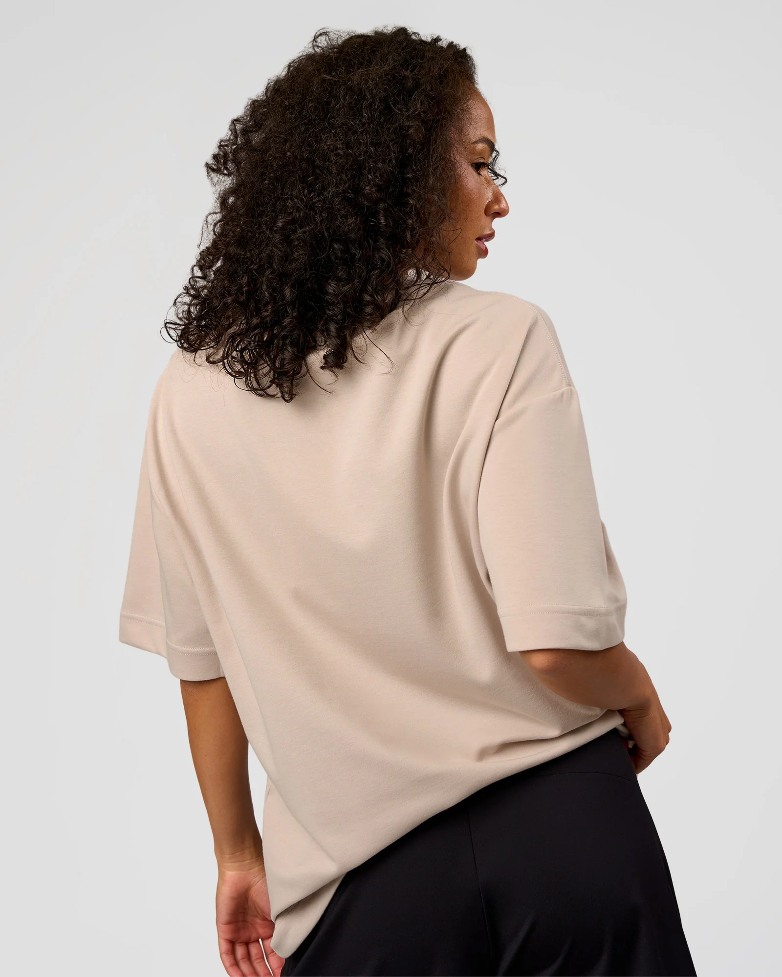 AfterDark ZeroCrease Oversized Tee - Shale Beige - Image 8