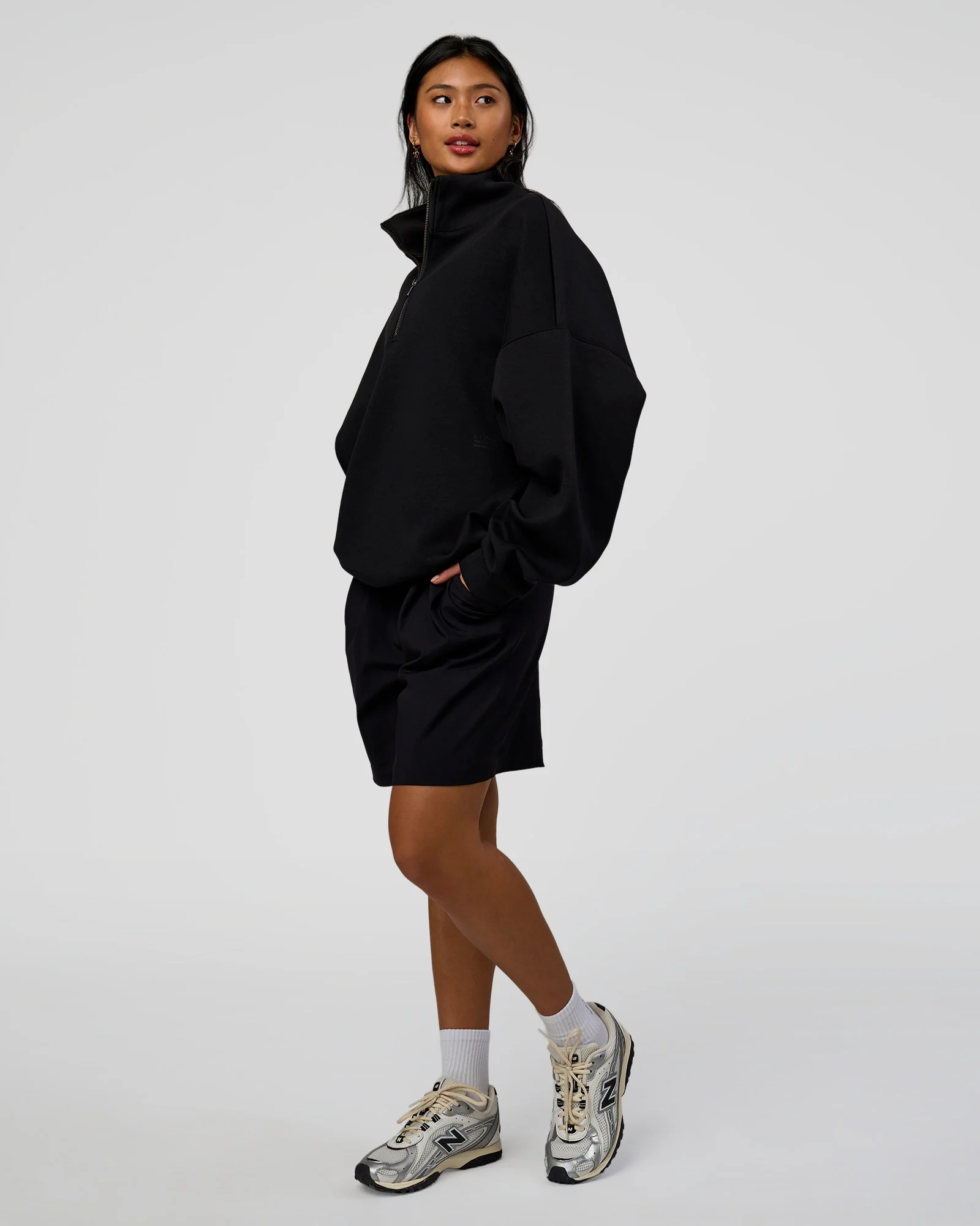 AfterDark ZeroCrease Quarter Zip - Black - Image 5