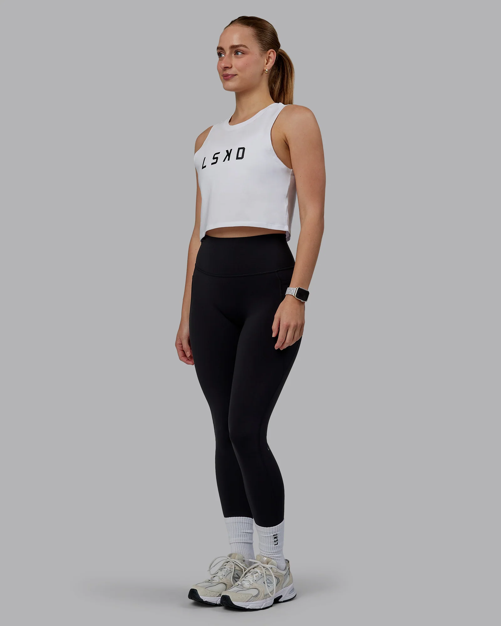 Agile FLXCotton Tank - White-Black - Image 2
