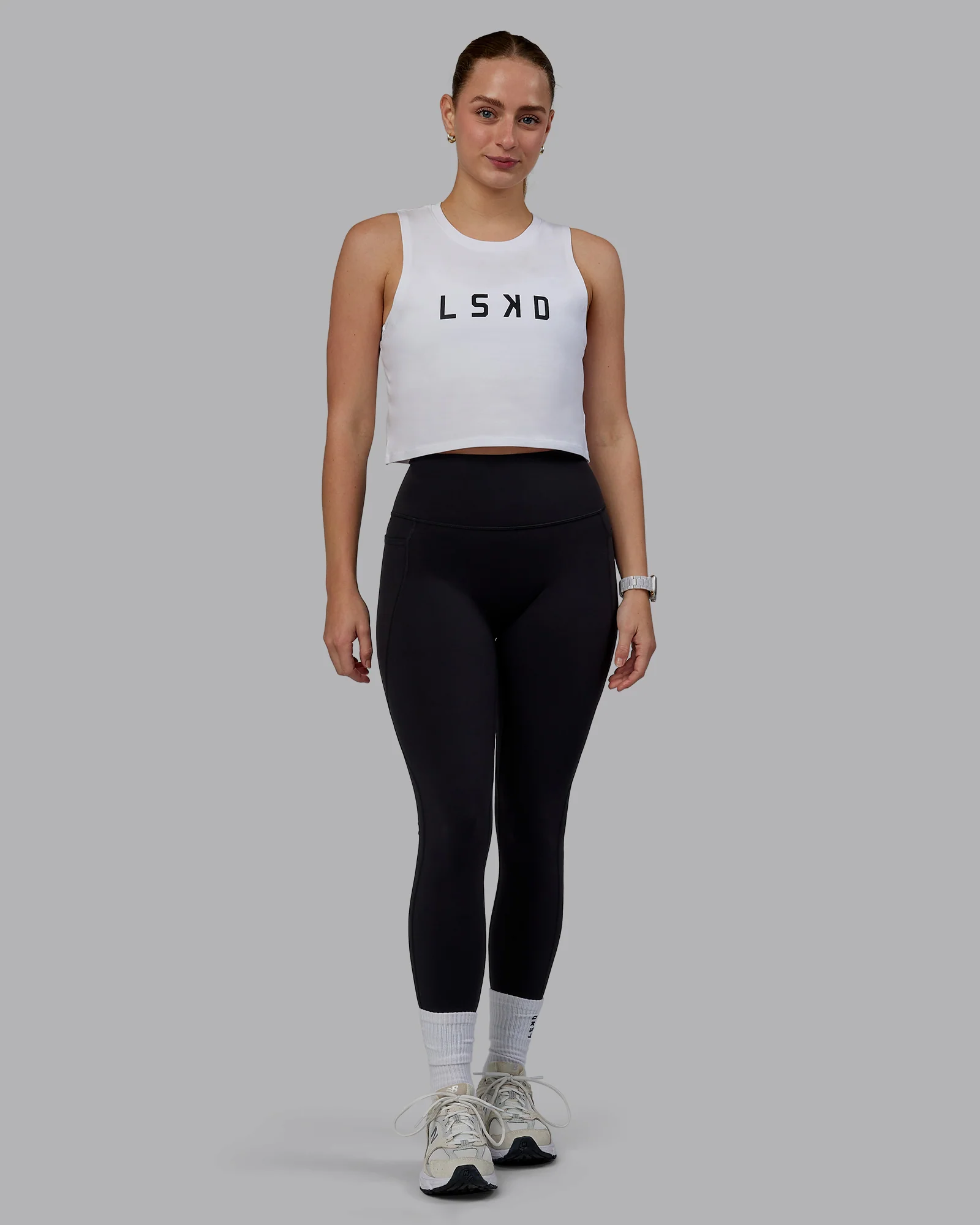 Agile FLXCotton Tank - White-Black - Image 5