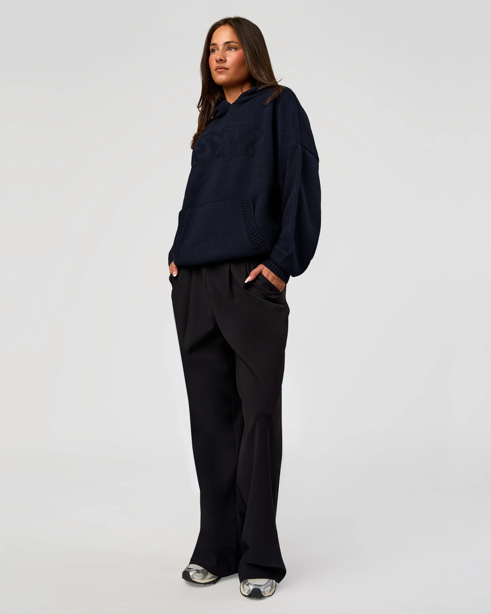 All Day Active Knitted Hoodie - Future Navy - Image 5