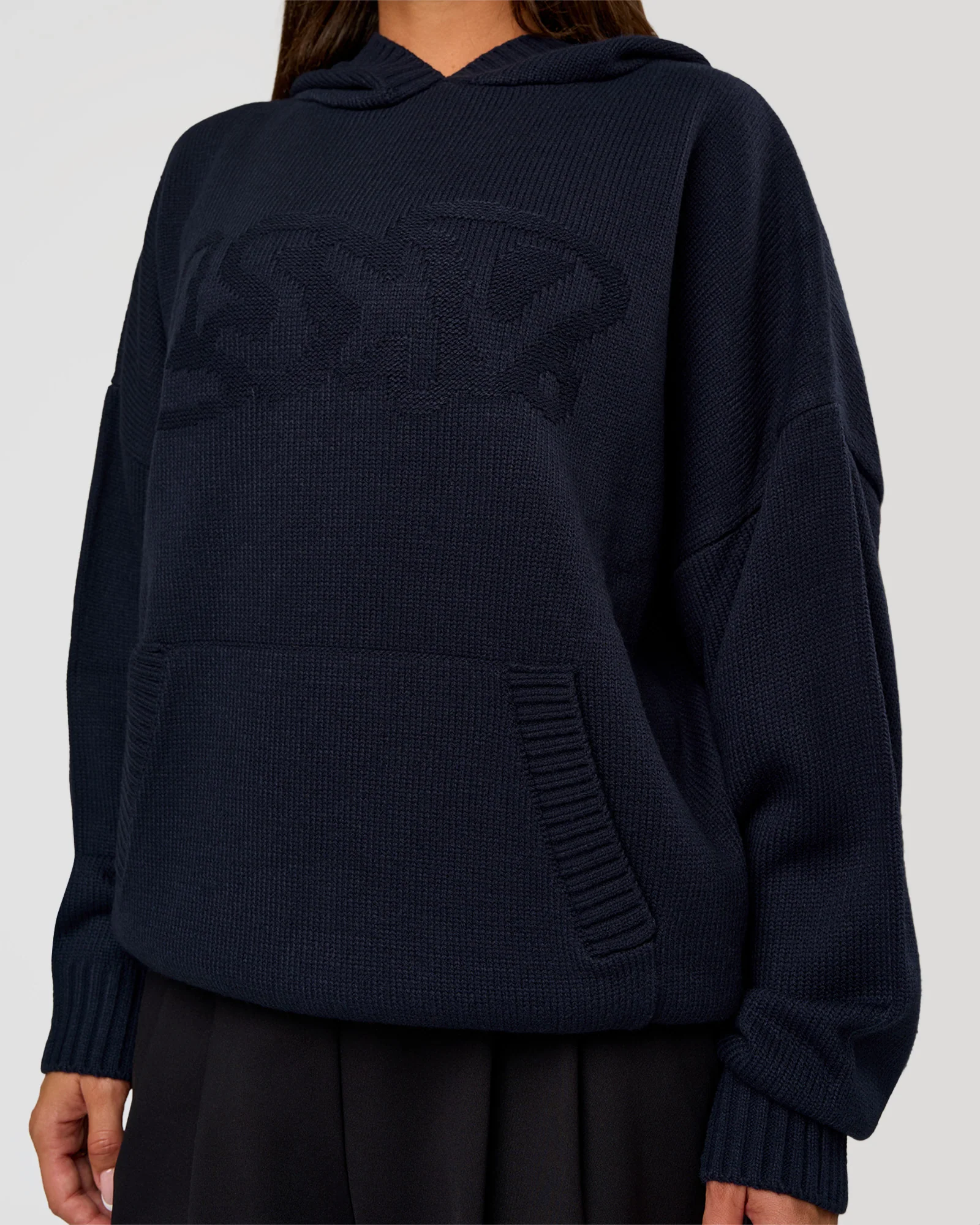 All Day Active Knitted Hoodie - Future Navy - Image 6