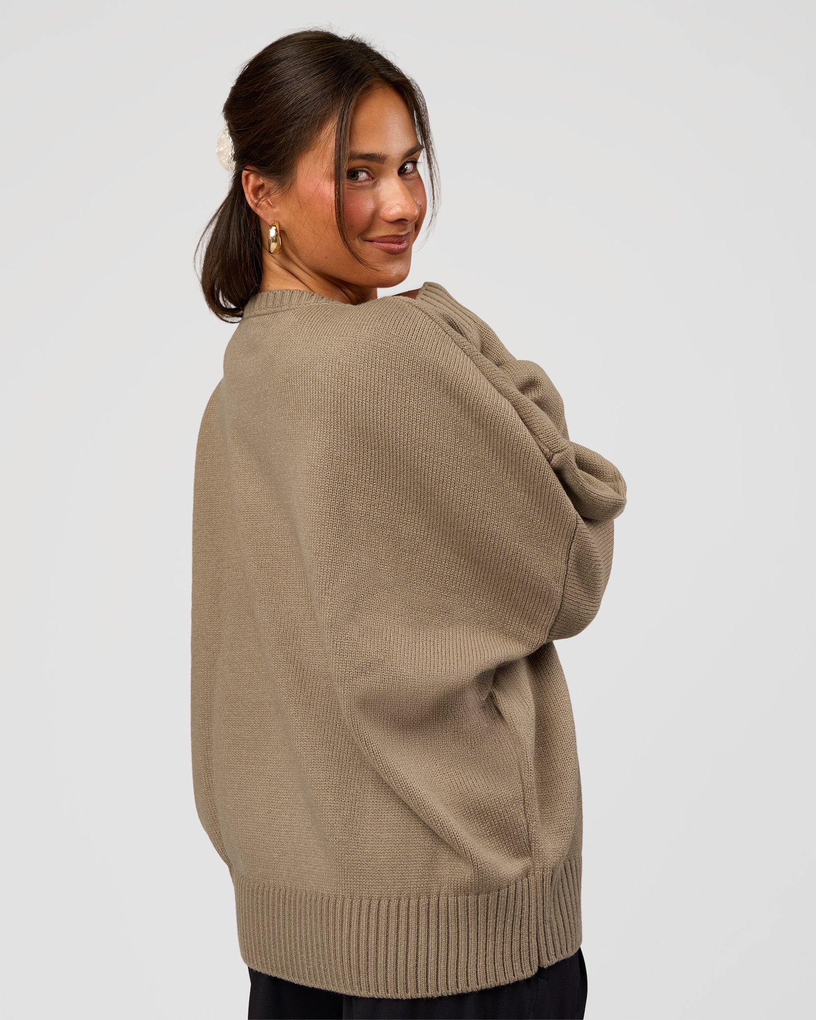 All Day Active Knitted Sweater - Taupe Ash - Image 3