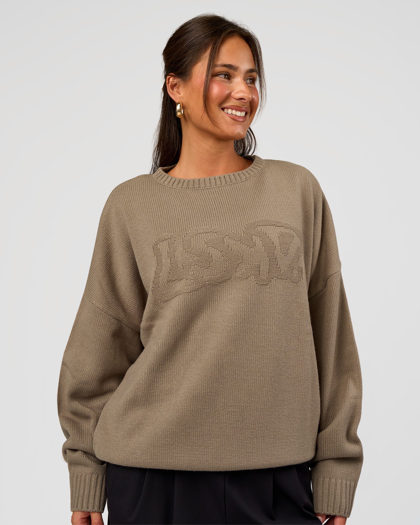 All Day Active Knitted Sweater - Taupe Ash - Image 6