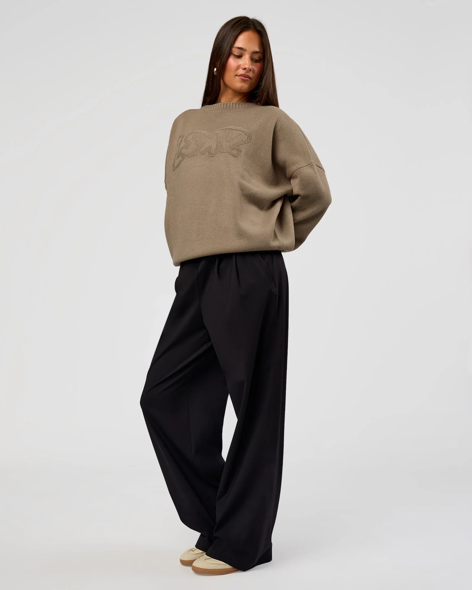 All Day Active Knitted Sweater - Taupe Ash - Image 8