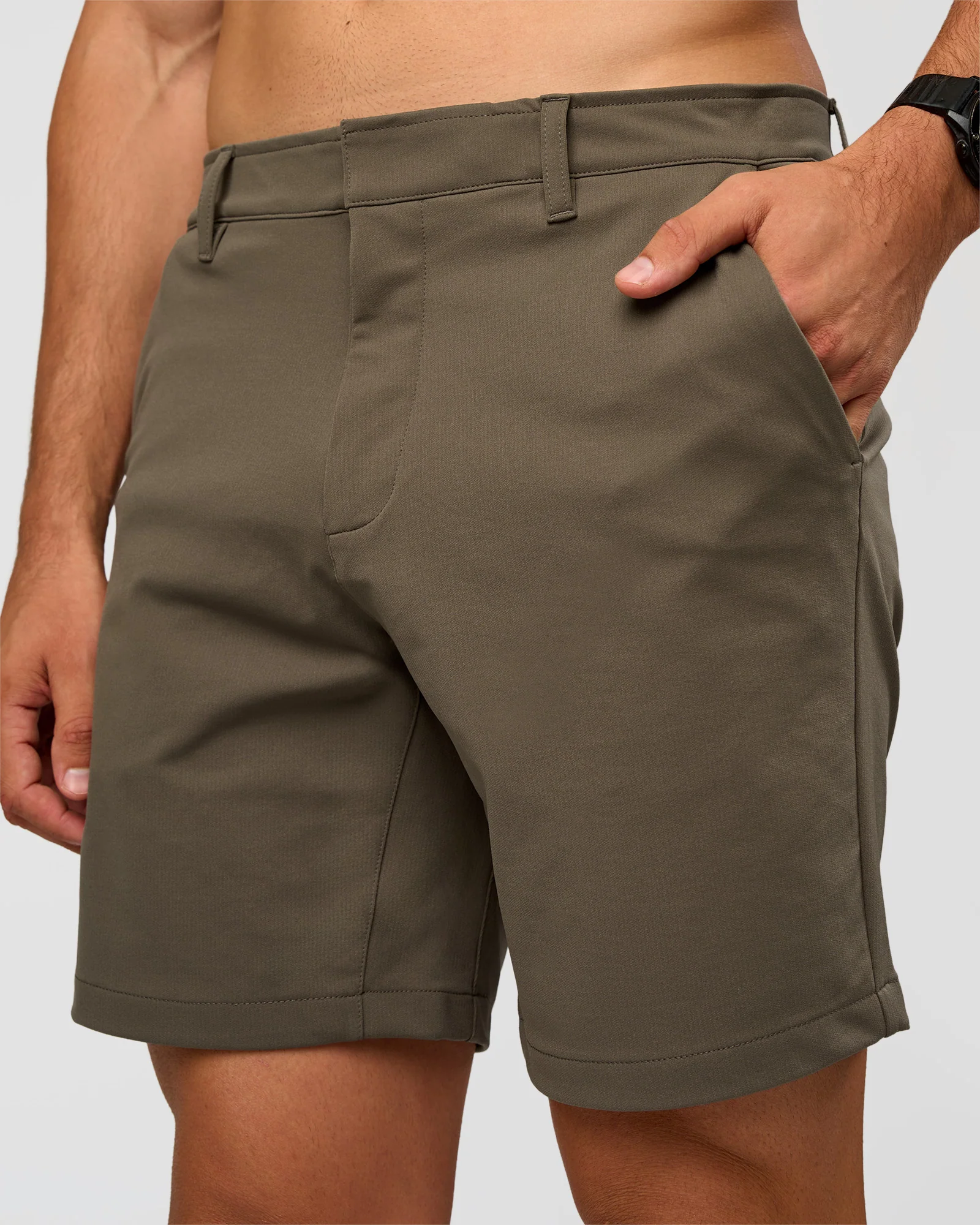 All Day ZeroCrease™ Regular 8" Short - Walnut Grey - Image 3