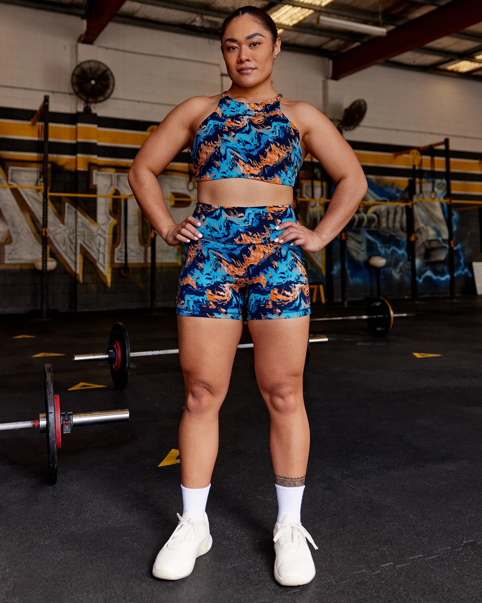 AMRAP High Neck Sports Bra - React Print - Image 3