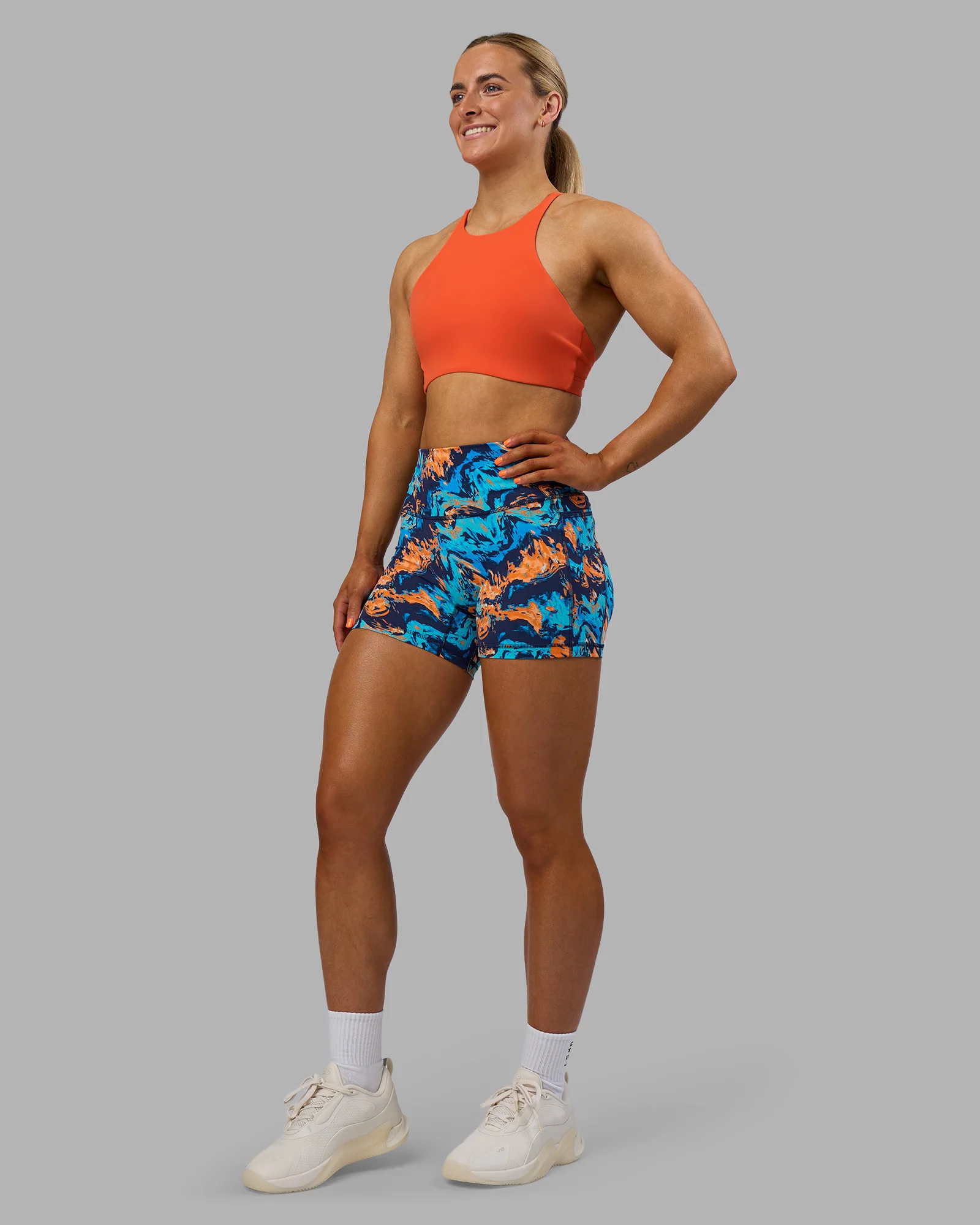 AMRAP High Neck Sports Bra - Ultra Orange - Image 4