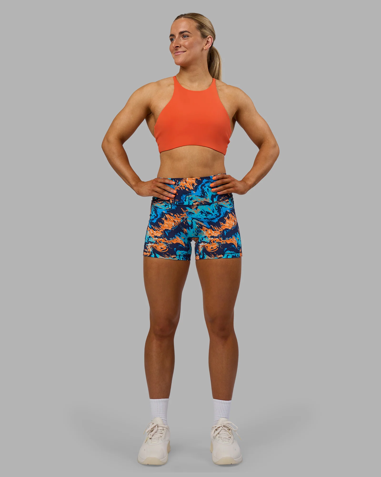 AMRAP High Neck Sports Bra - Ultra Orange - Image 6