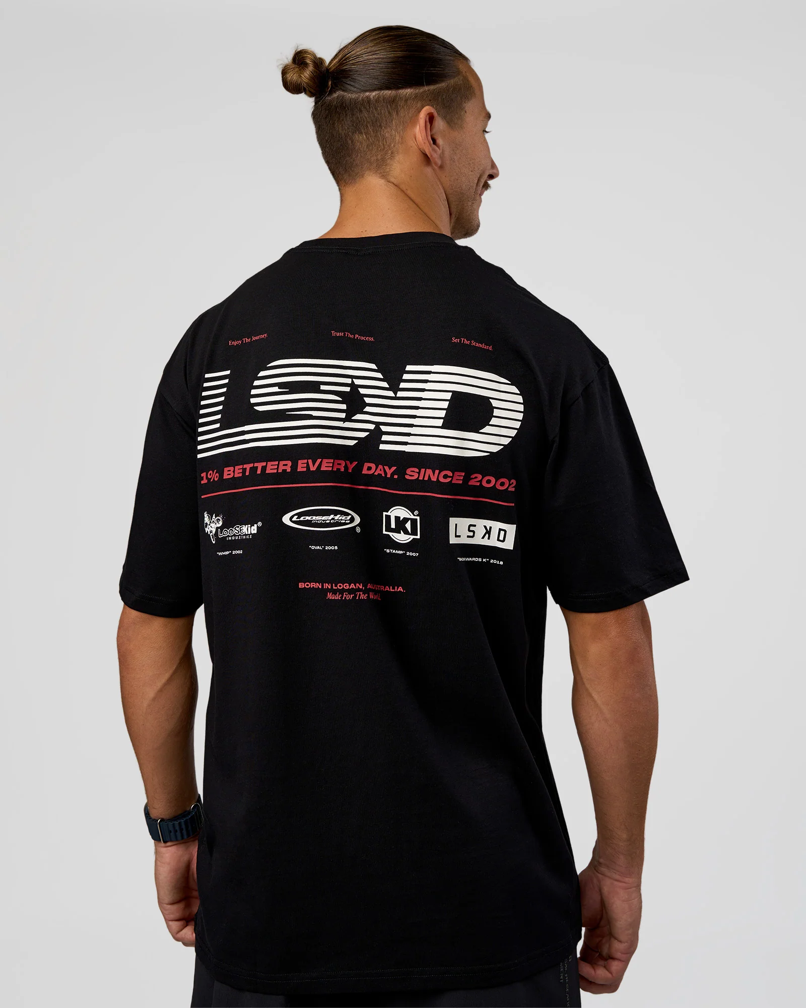 Archive FLXCotton Oversized Tee - Black-Scarlet - Image 2