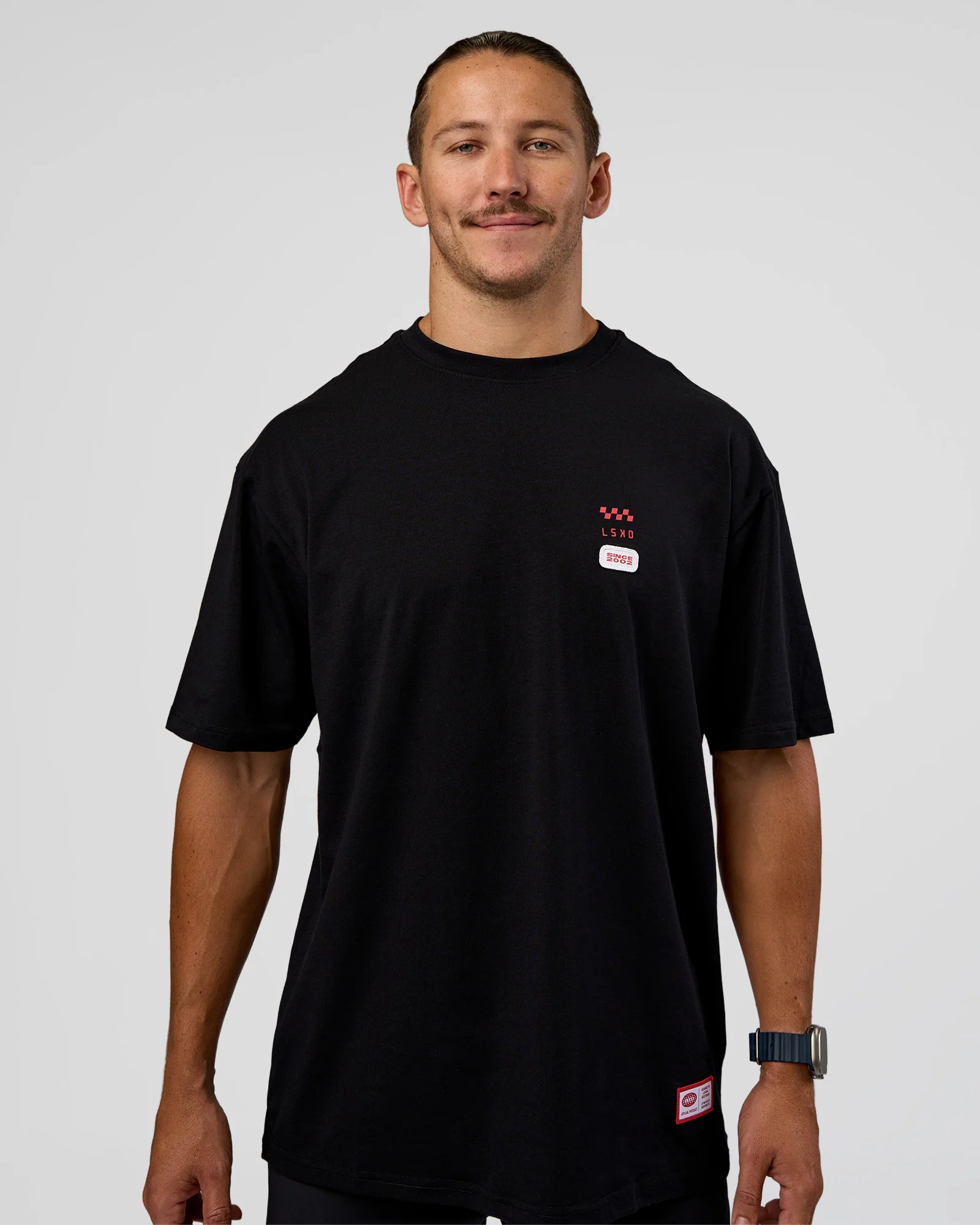 Archive FLXCotton Oversized Tee - Black-Scarlet - Image 3