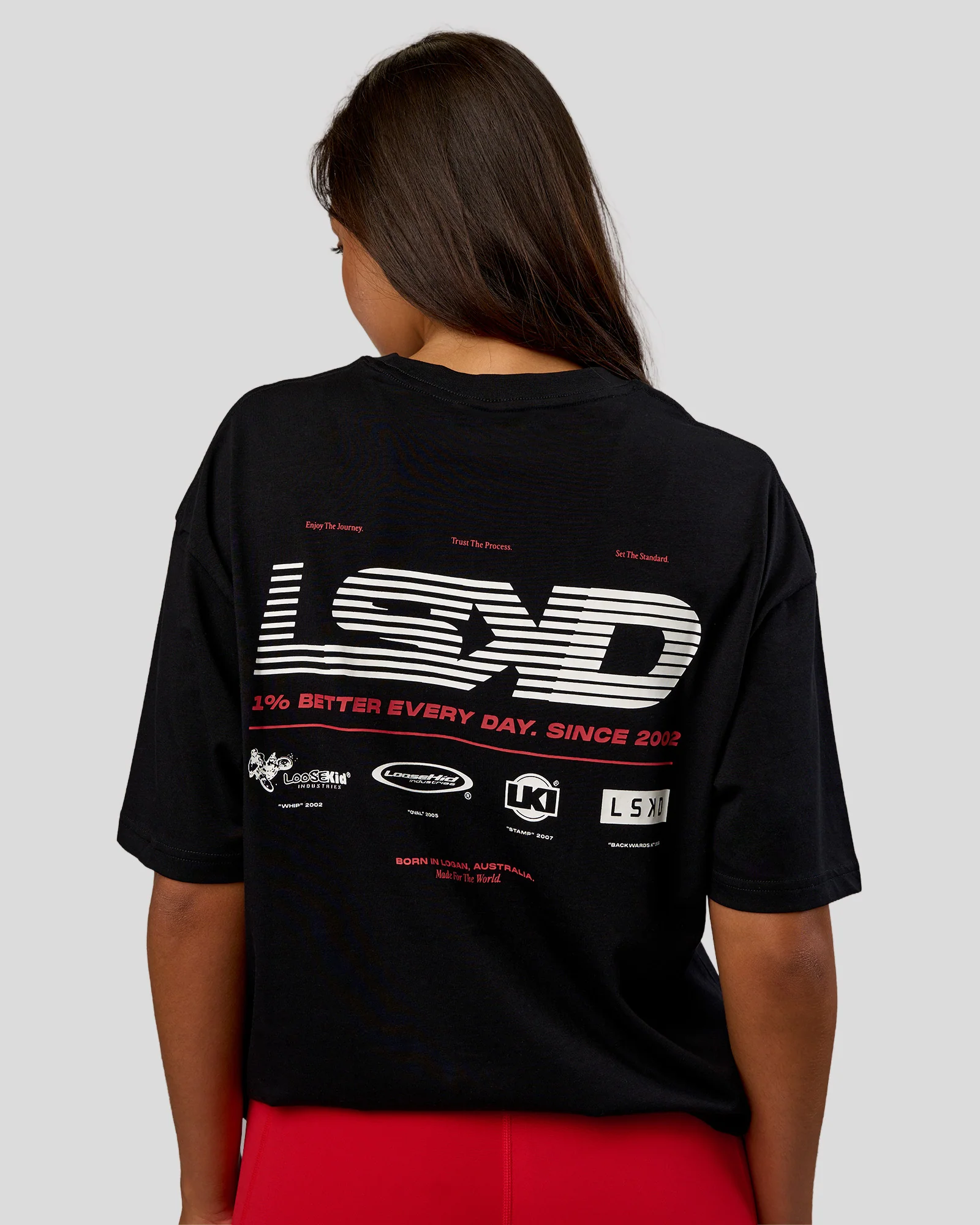 Archive FLXCotton Oversized Tee - Black-Scarlet - Image 4