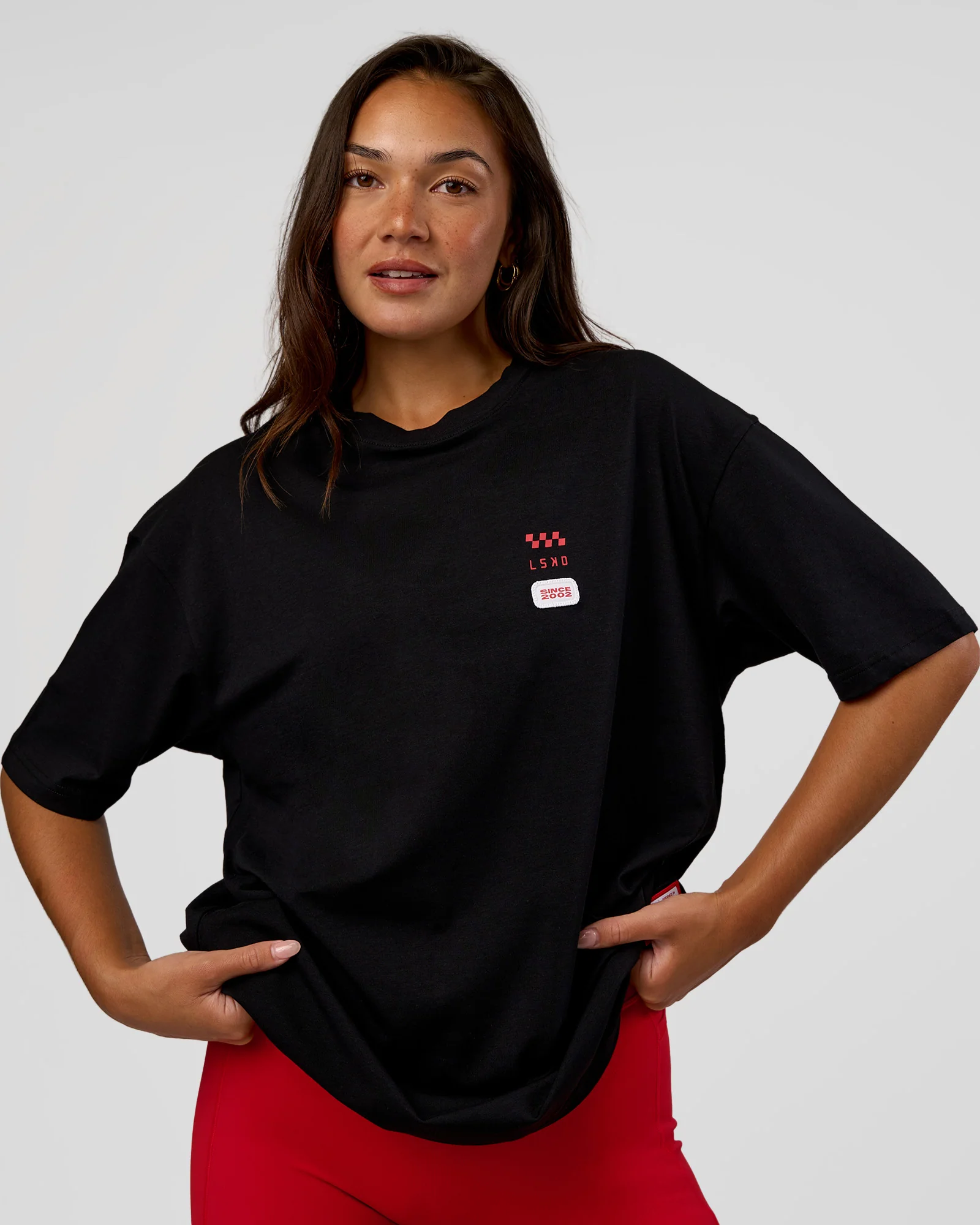 Archive FLXCotton Oversized Tee - Black-Scarlet - Image 5
