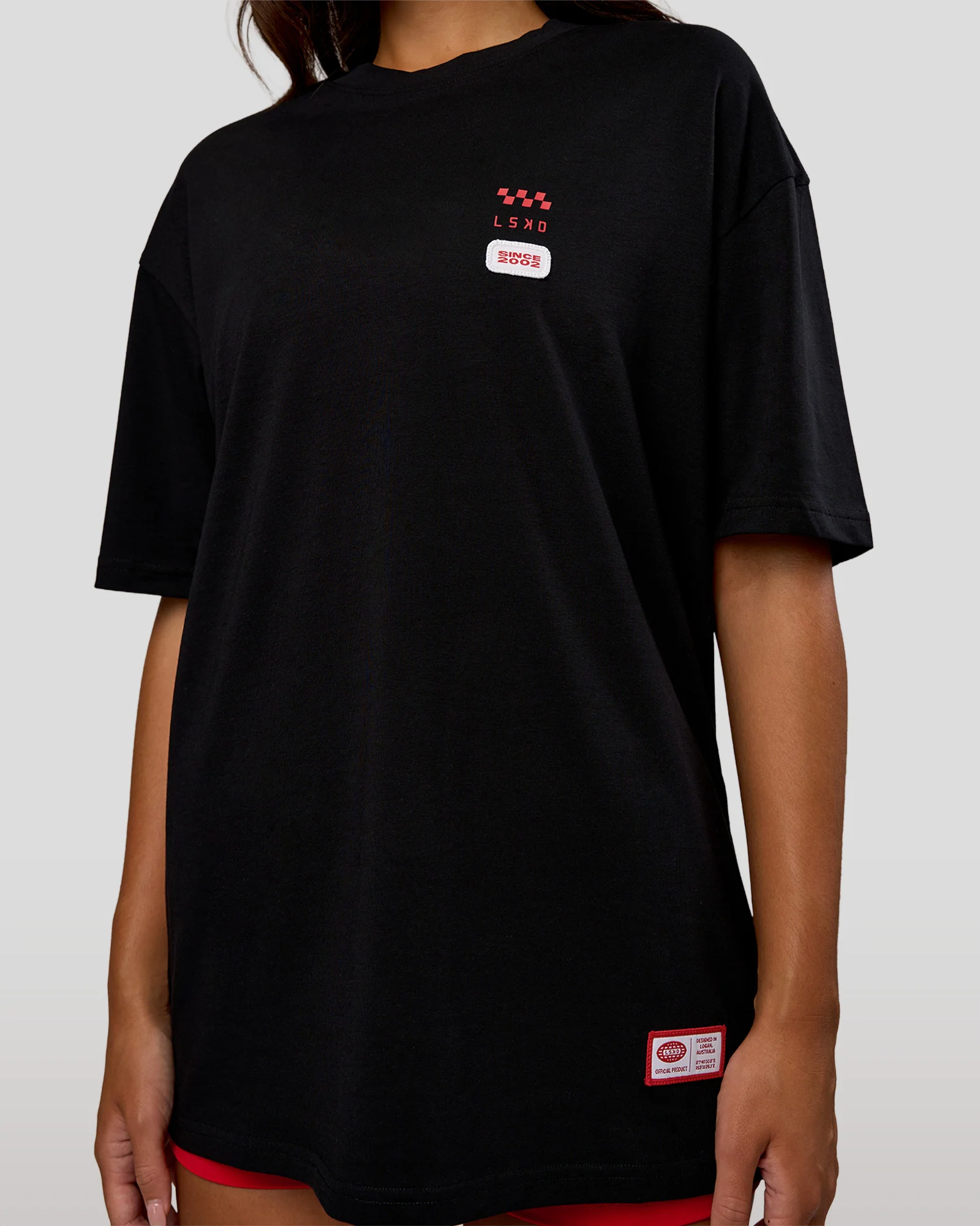 Archive FLXCotton Oversized Tee - Black-Scarlet - Image 9