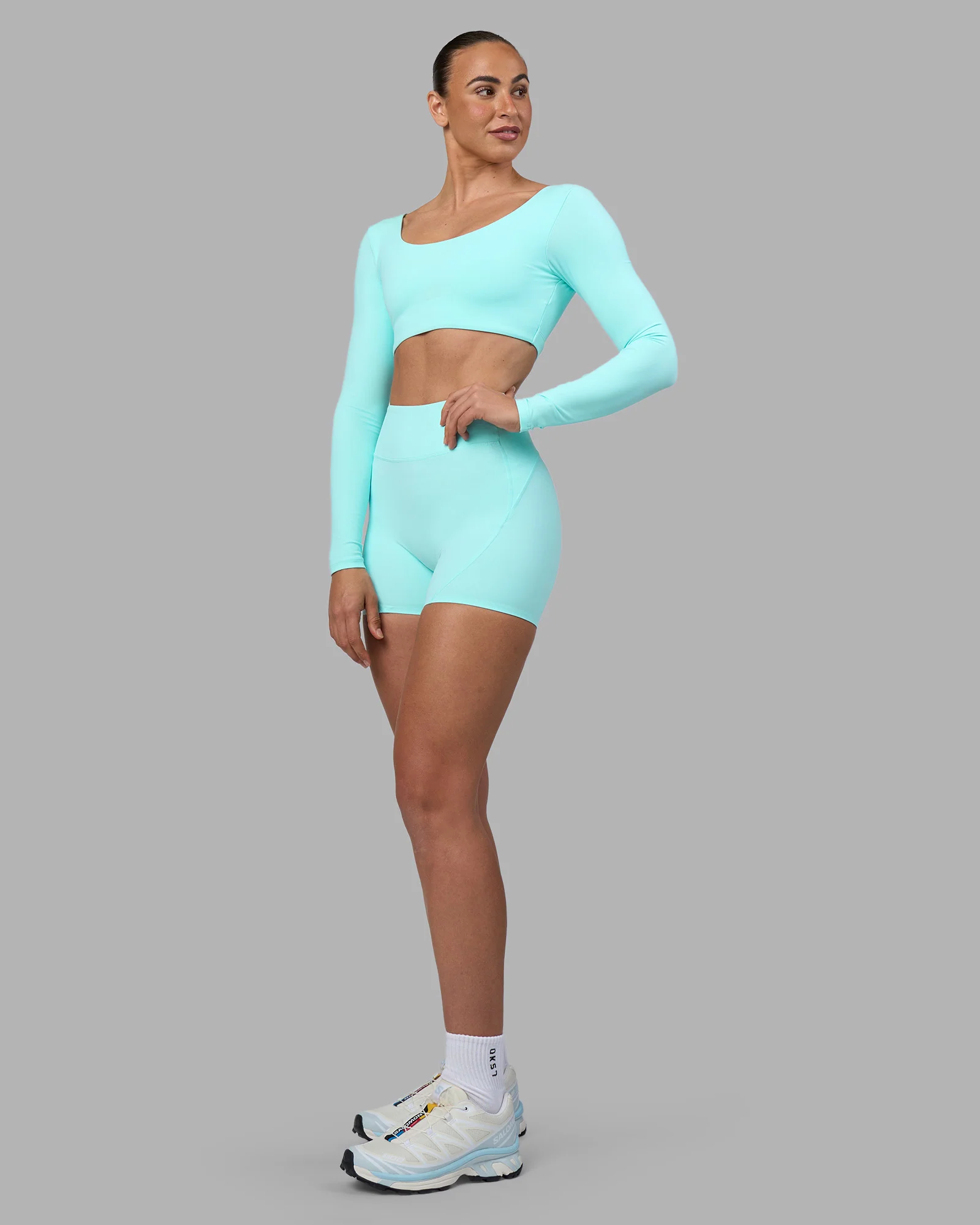 Aria Long Sleeve Sports Bra - Island Paradise - Image 7