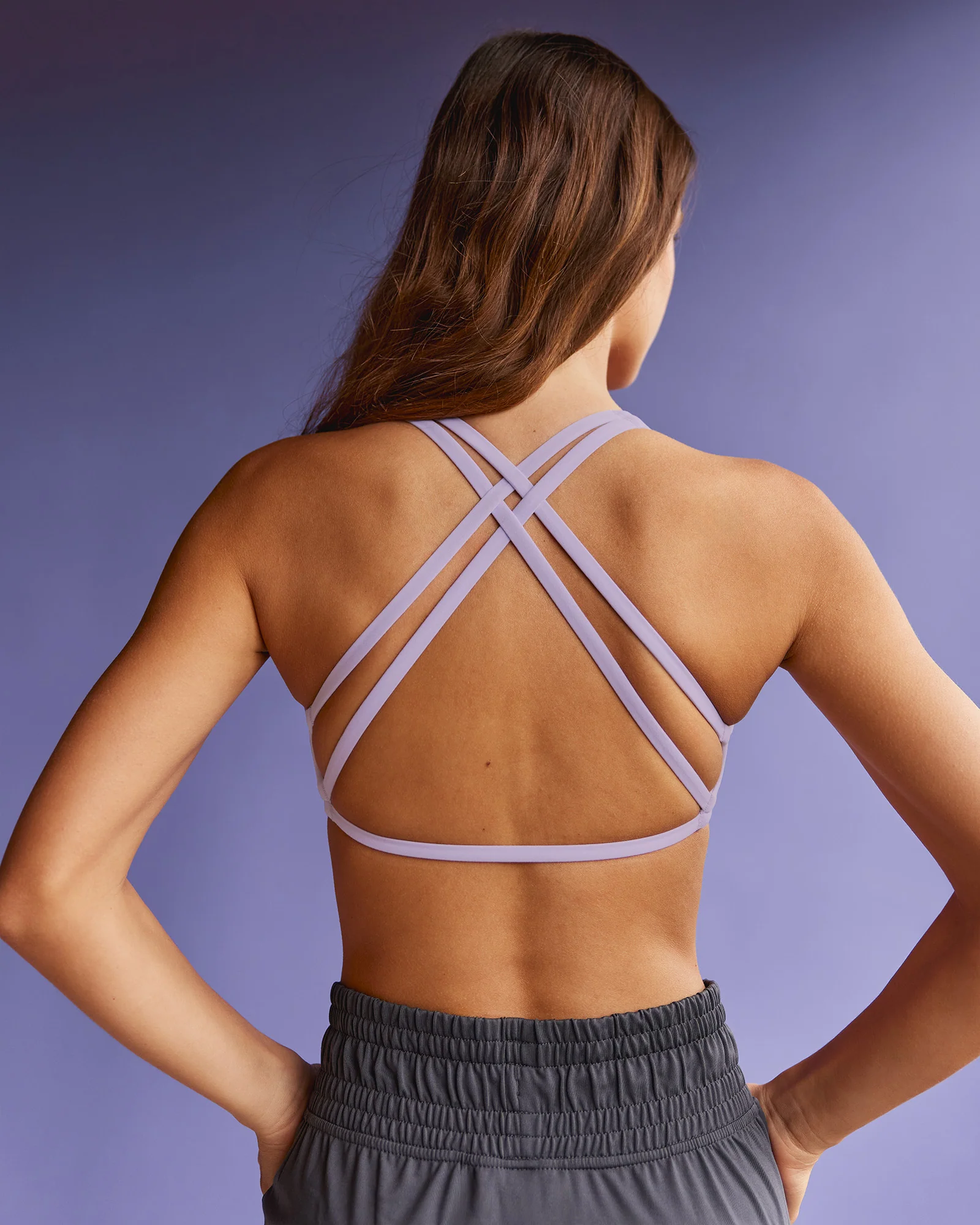 Aspire Twist Sports Bra - Pale Lilac - Image 6