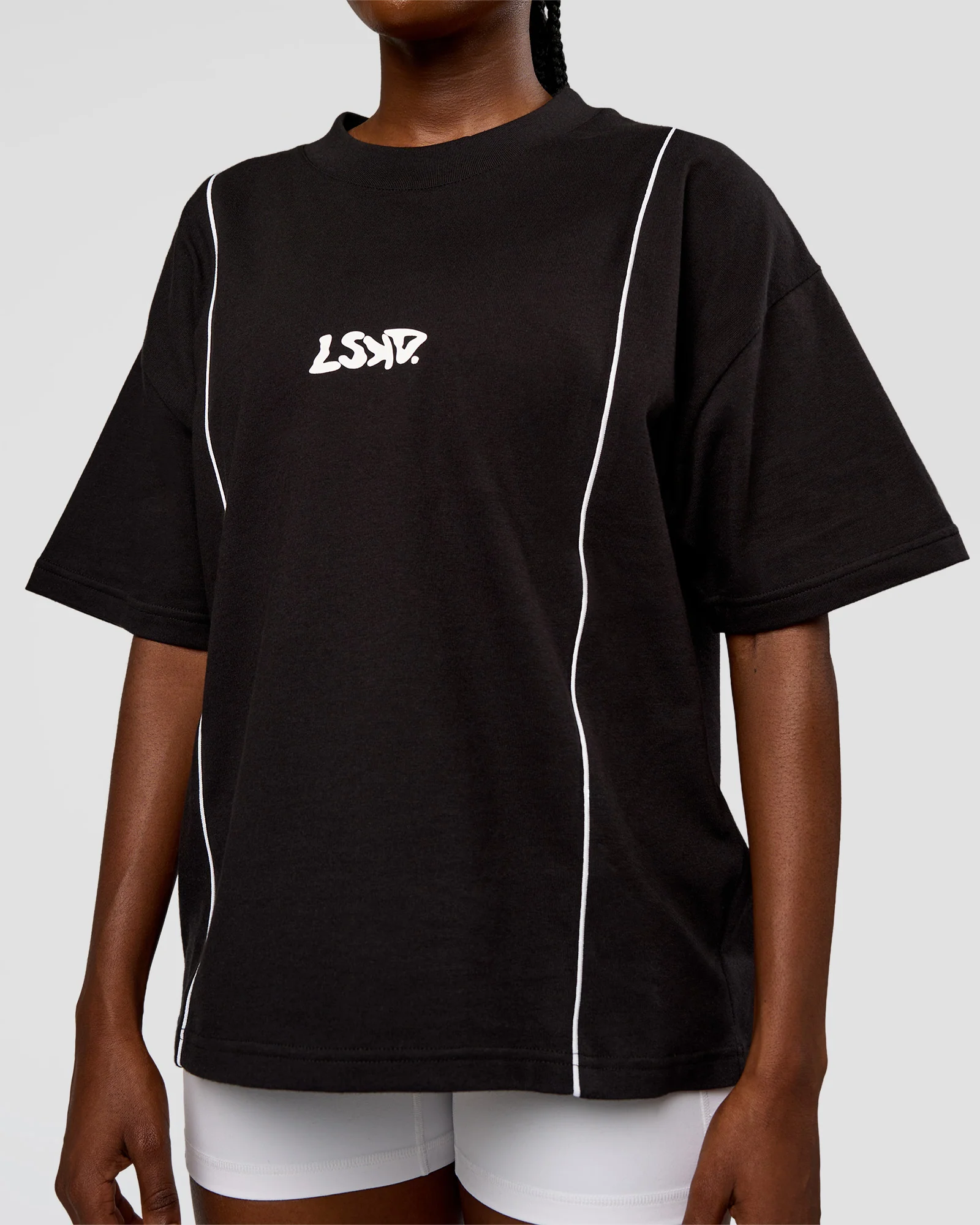 Axis Heavyweight Oversized Boxed Tee - Black-White - Image 11