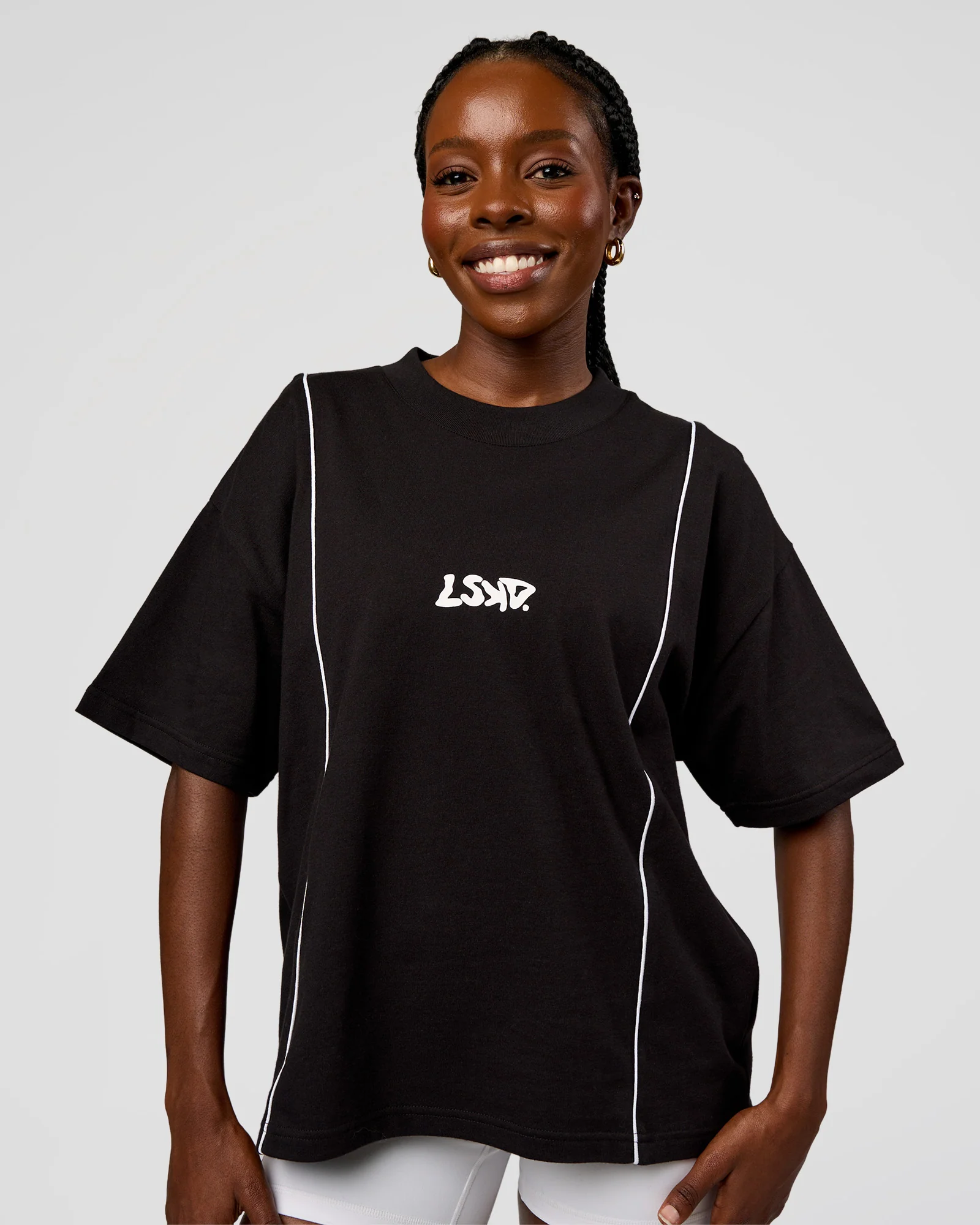 Axis Heavyweight Oversized Boxed Tee - Black-White - Image 4