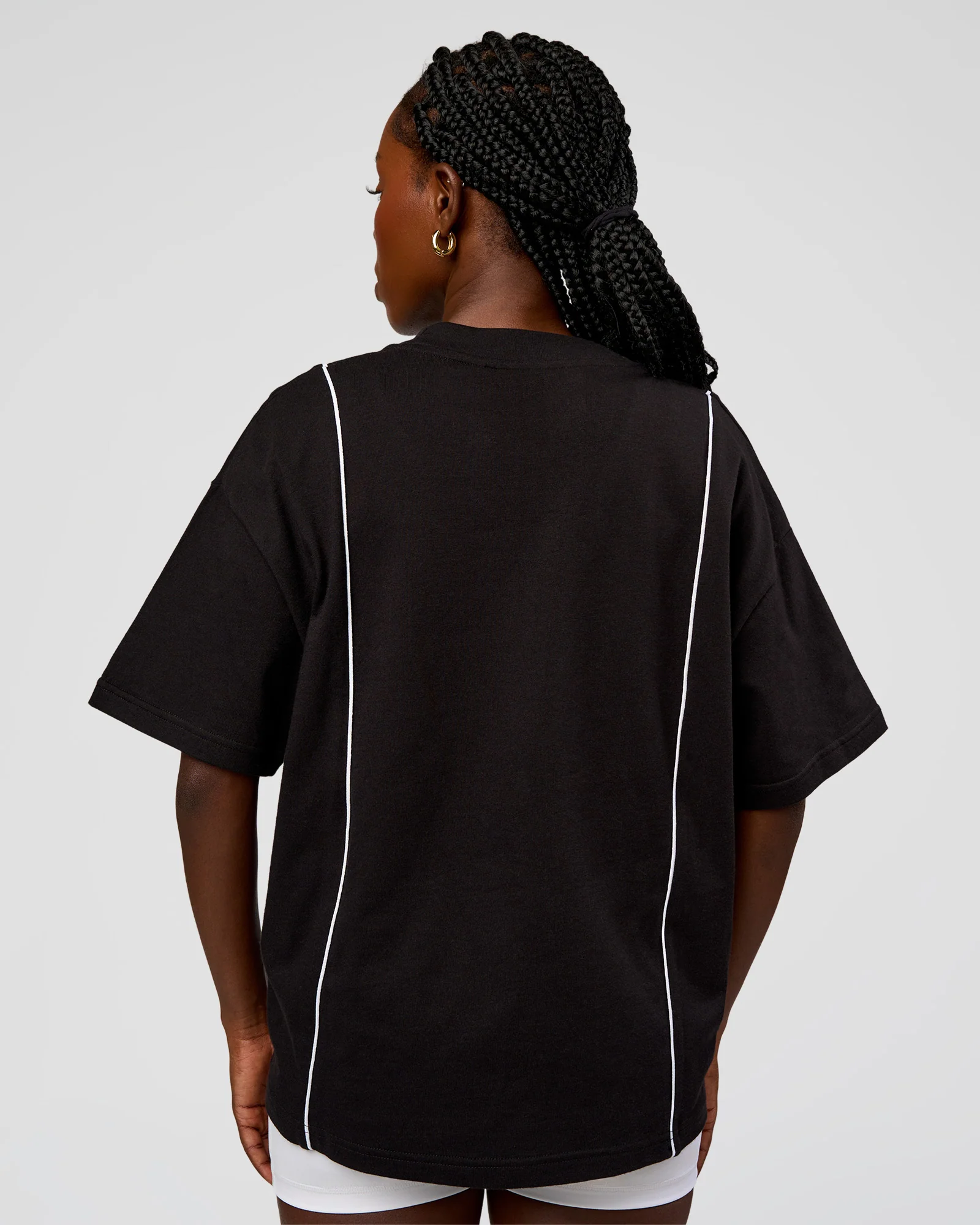 Axis Heavyweight Oversized Boxed Tee - Black-White - Image 8