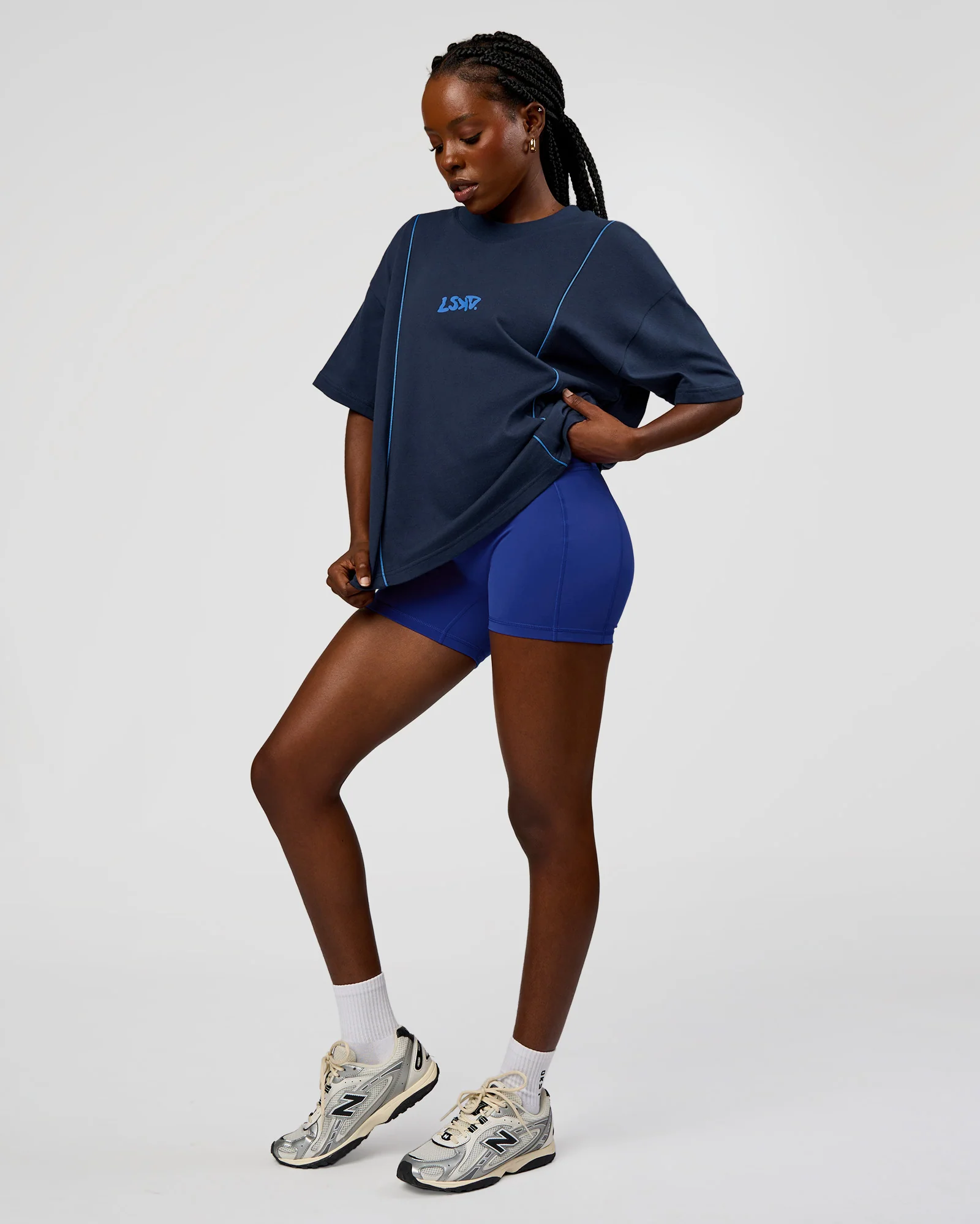 Axis Heavyweight Oversized Boxed Tee - Future Navy-Palace Blue - Image 11