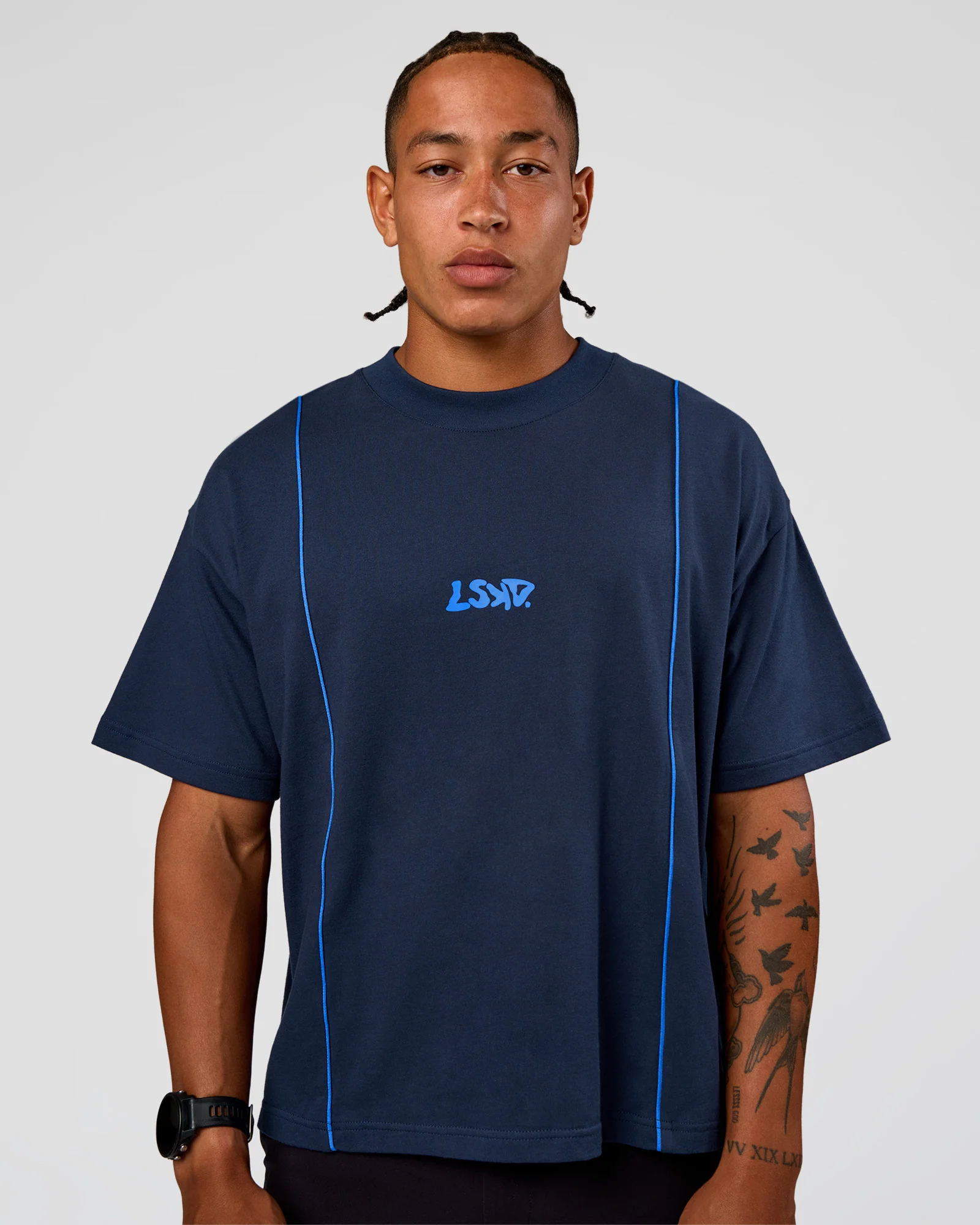 Axis Heavyweight Oversized Boxed Tee - Future Navy-Palace Blue - Image 2