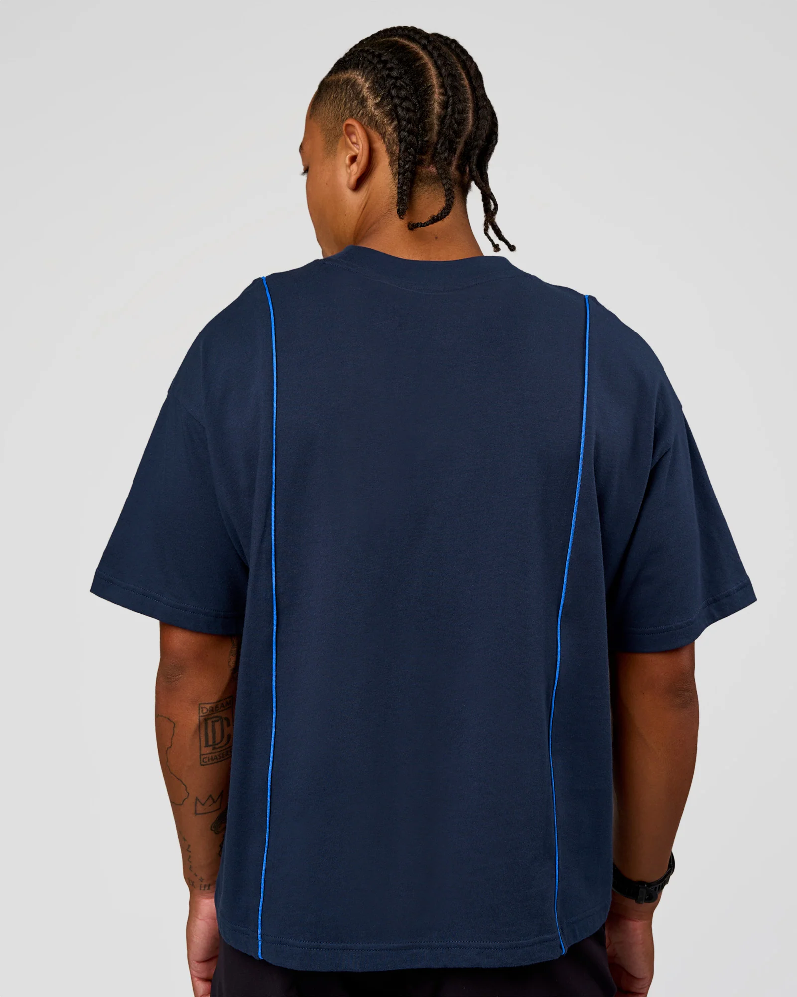 Axis Heavyweight Oversized Boxed Tee - Future Navy-Palace Blue - Image 3