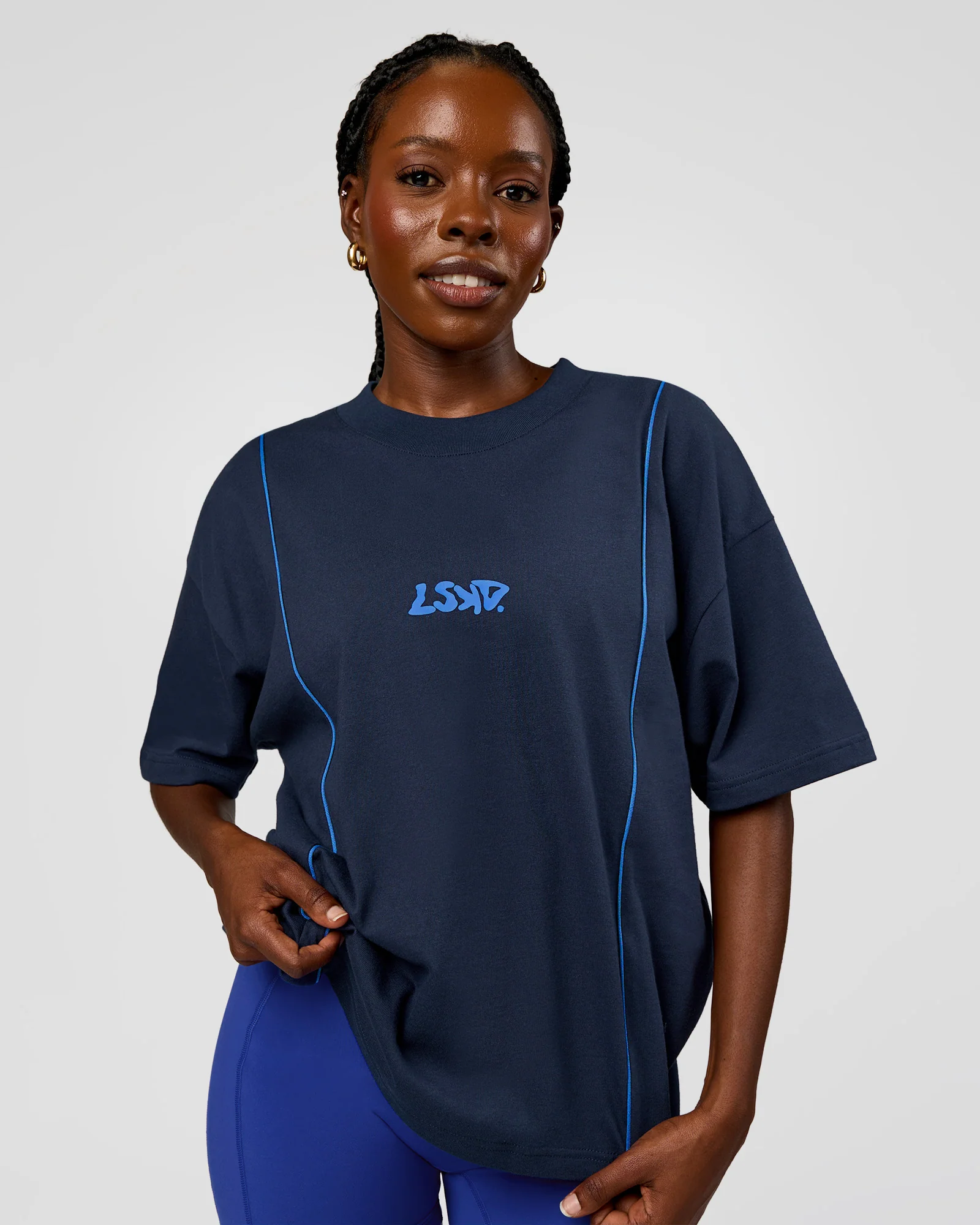 Axis Heavyweight Oversized Boxed Tee - Future Navy-Palace Blue - Image 4
