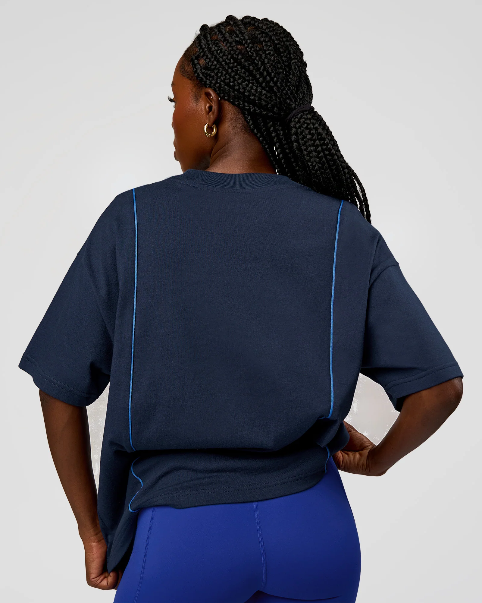 Axis Heavyweight Oversized Boxed Tee - Future Navy-Palace Blue - Image 5