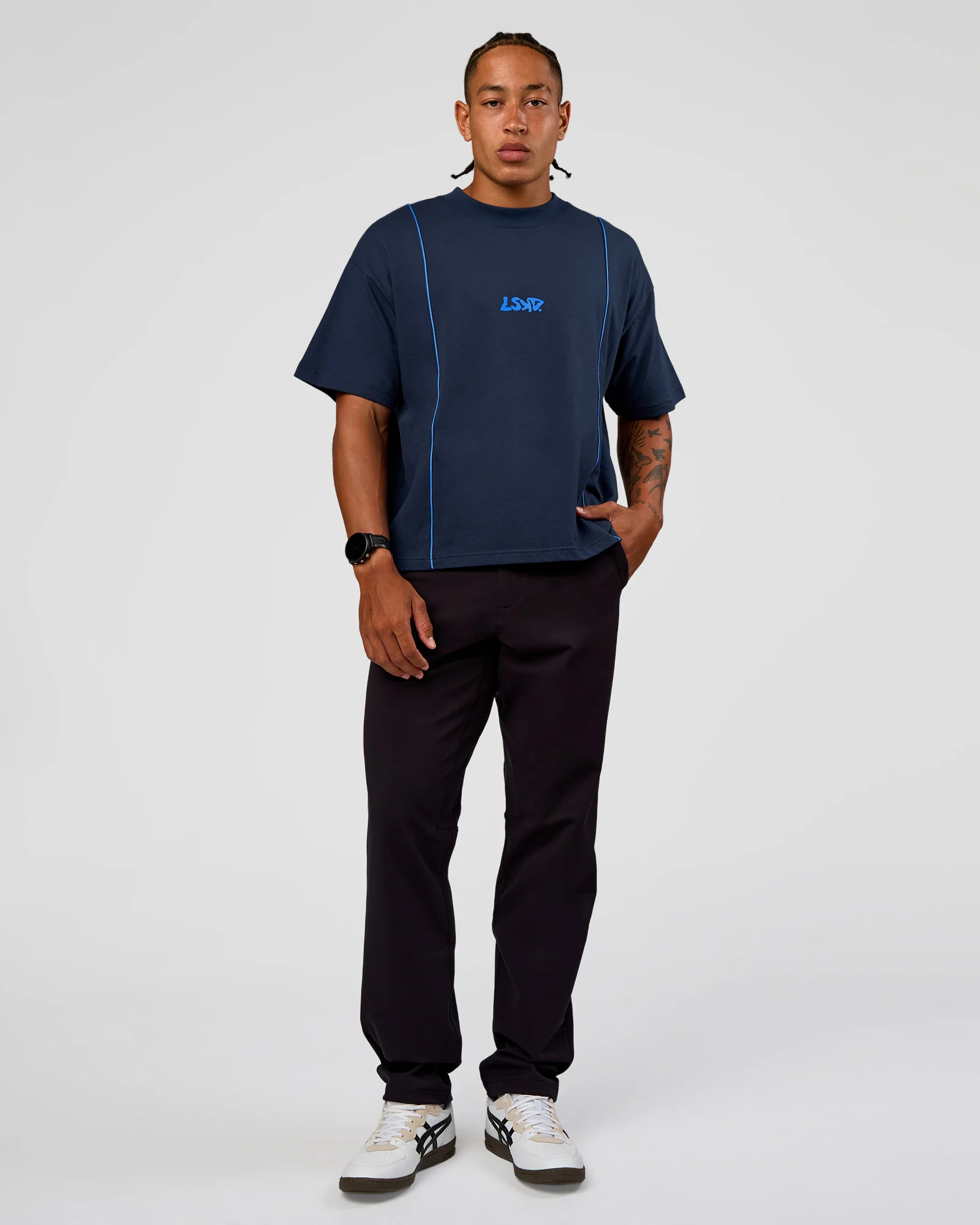 Axis Heavyweight Oversized Boxed Tee - Future Navy-Palace Blue - Image 6