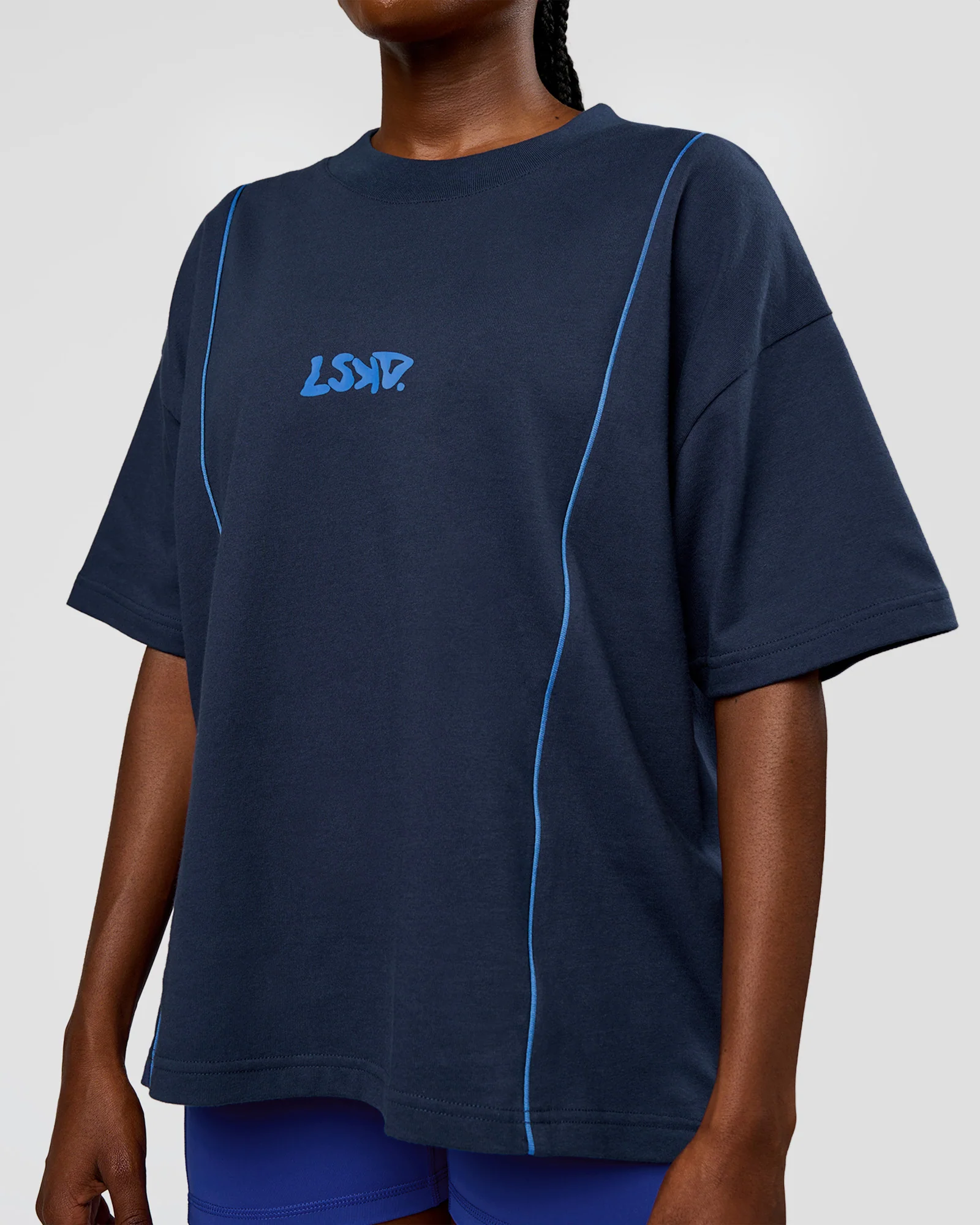 Axis Heavyweight Oversized Boxed Tee - Future Navy-Palace Blue - Image 9