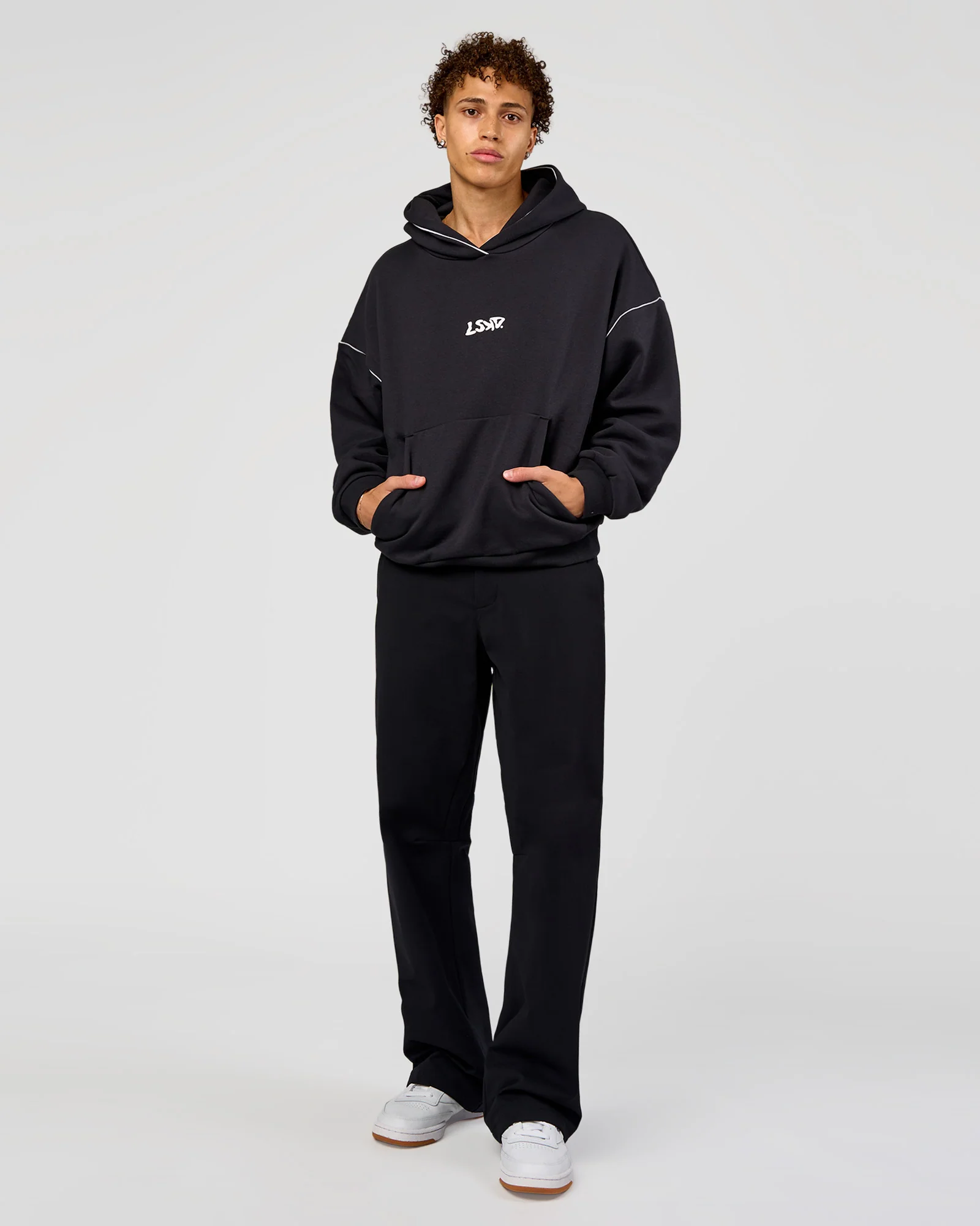 Axis Oversized Hoodie - Caviar-White - Image 10
