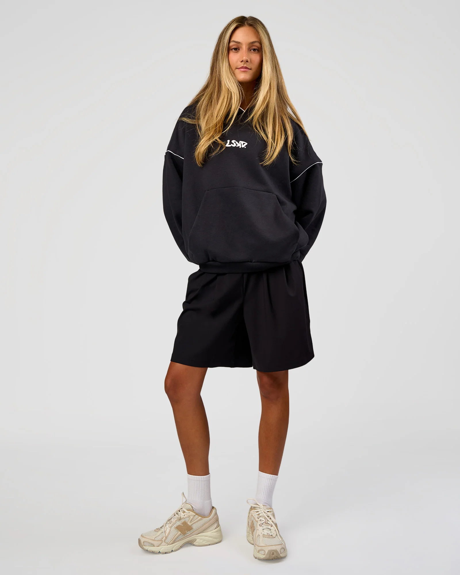 Axis Oversized Hoodie - Caviar-White - Image 5