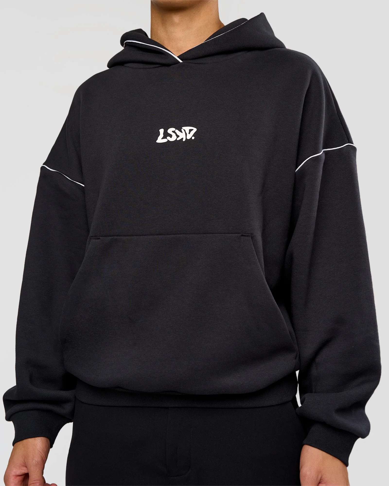 Axis Oversized Hoodie - Caviar-White - Image 7