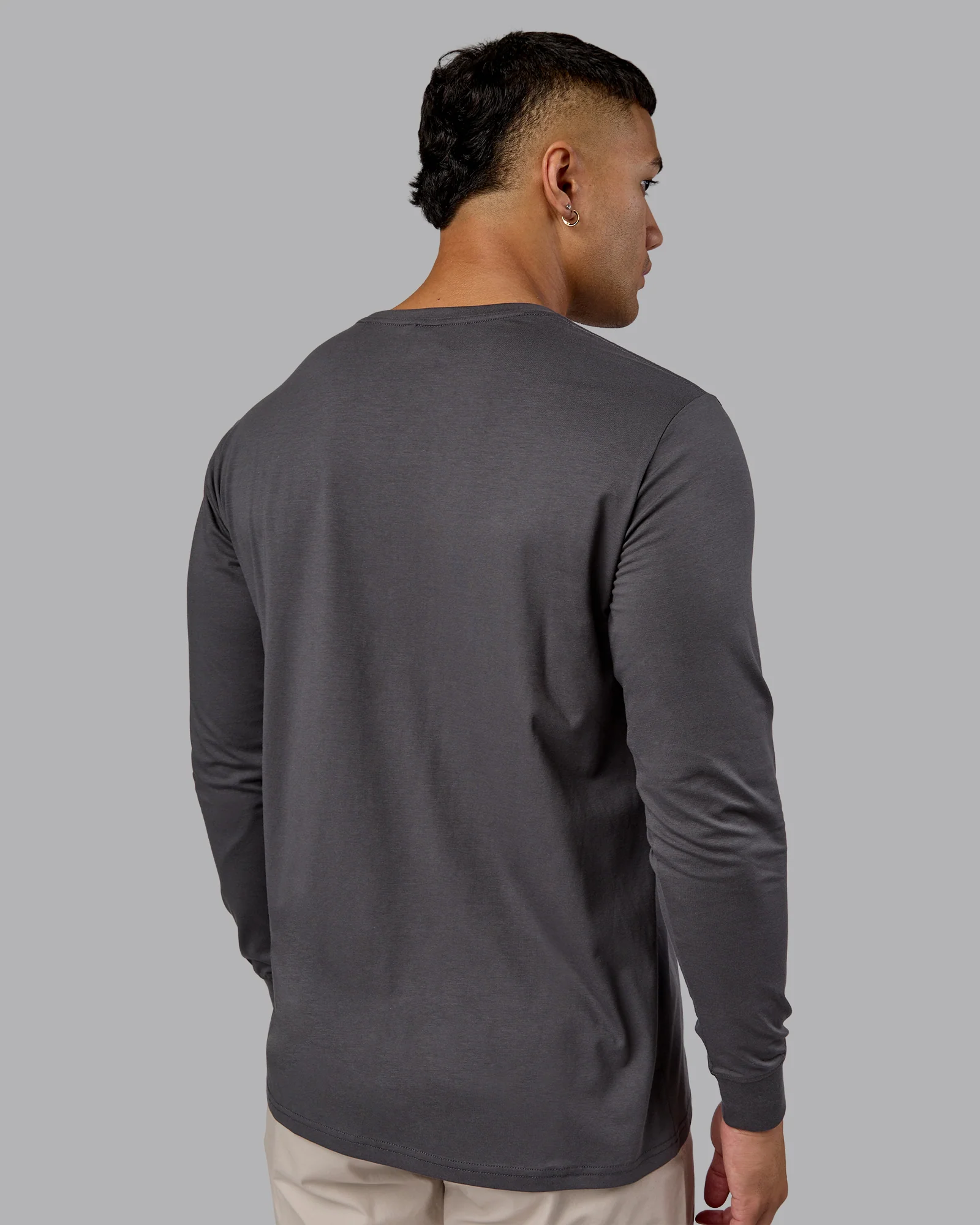 Base FLXCotton Long Sleeve Tee - Dark Storm - Image 3