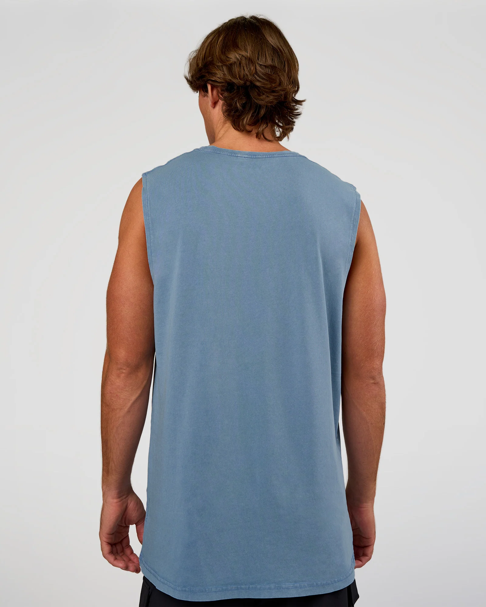 Base FLXCotton Tank Regular Fit +2cm - Elemental Blue Washed - Image 3