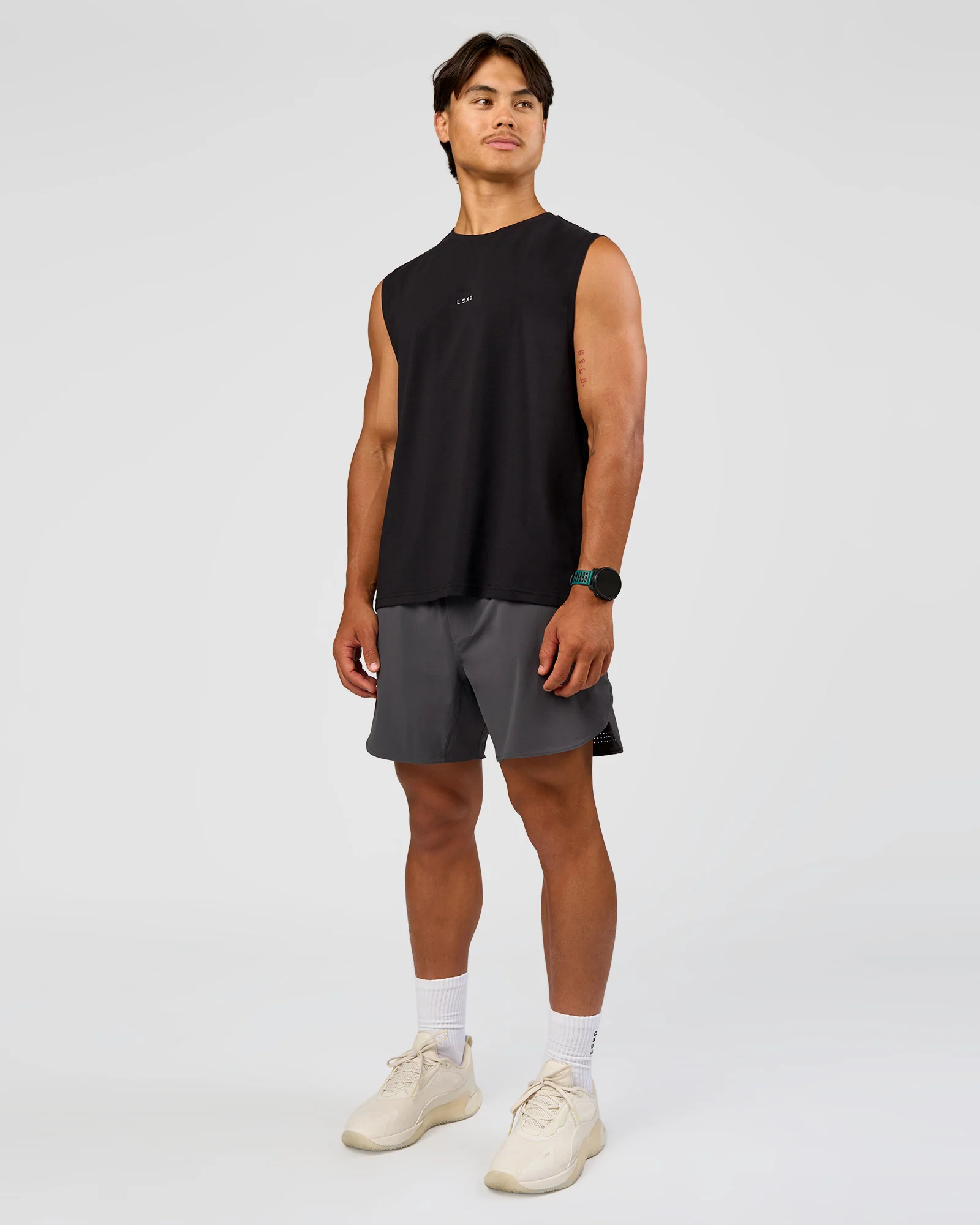 Base FLXCotton Tank Regular Fit -8cm - Black - Image 3